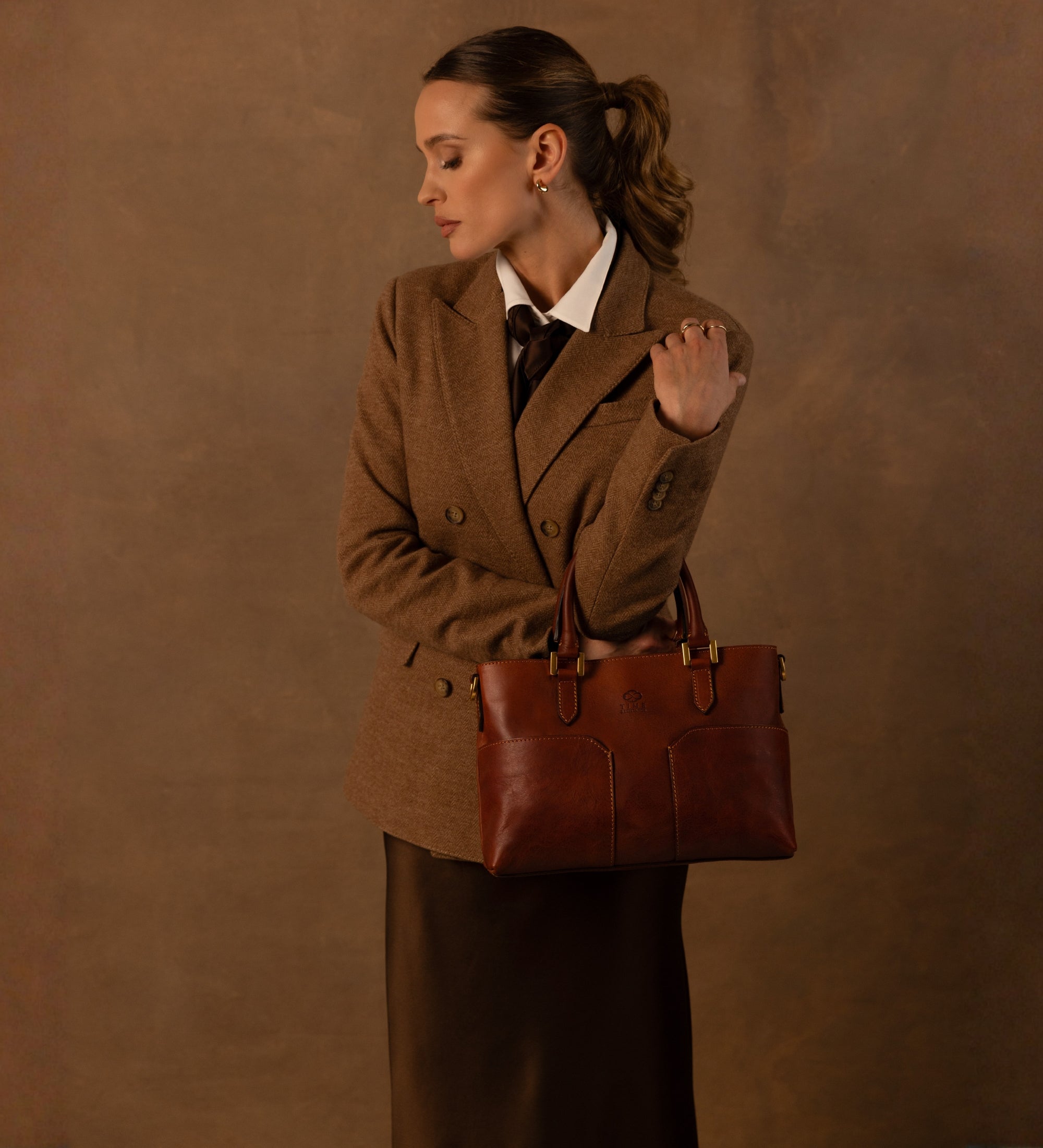 Leren handtas schoudertas voor dames - Camilla