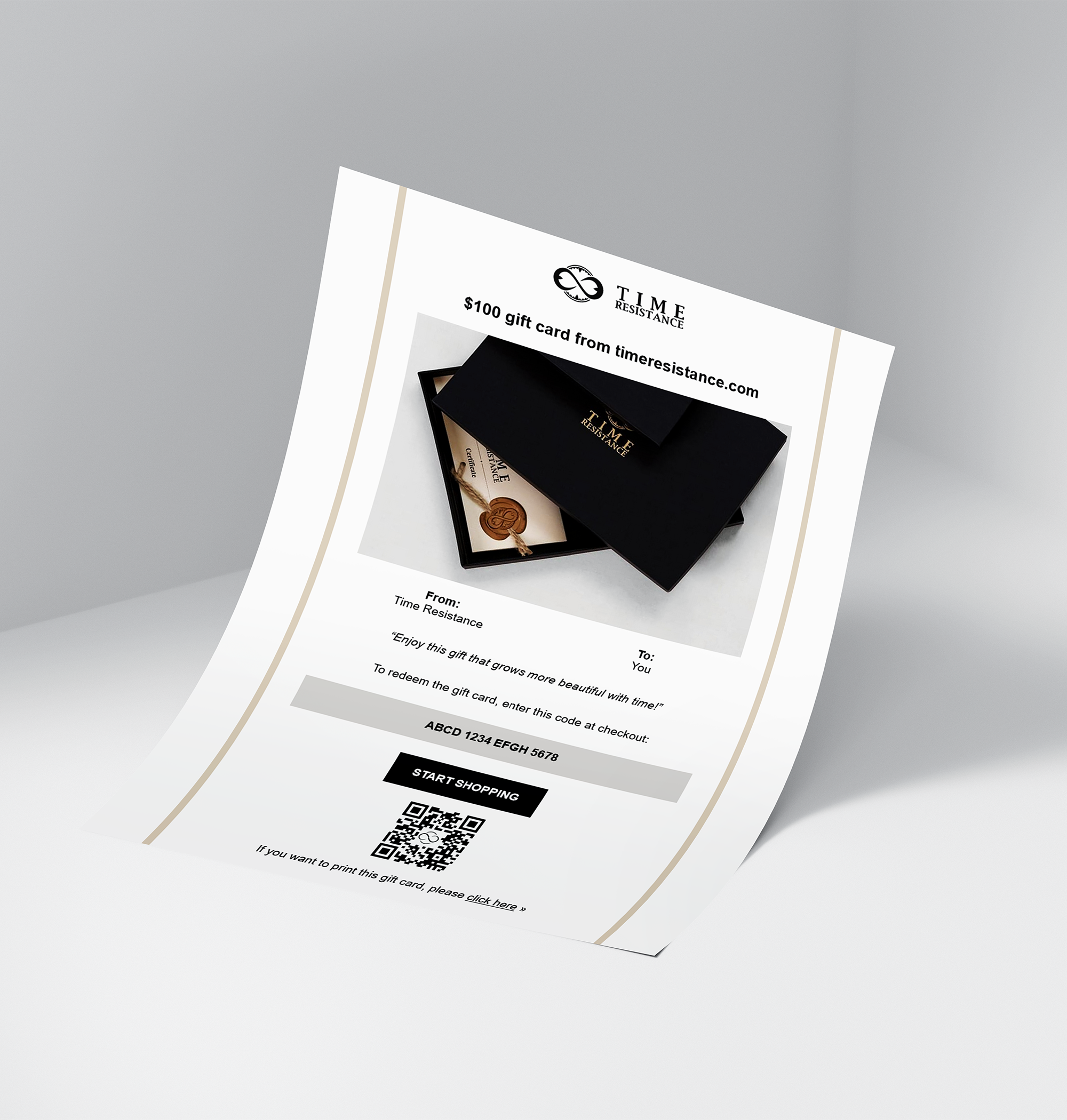 E-Gift Card - timeresistance.nl