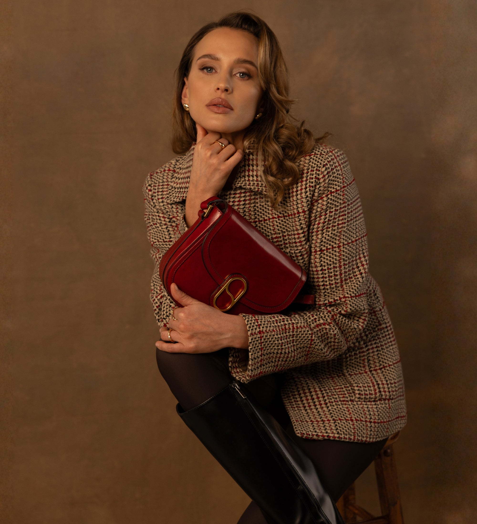 Leren zadeltas crossbodytas voor dames - Villette