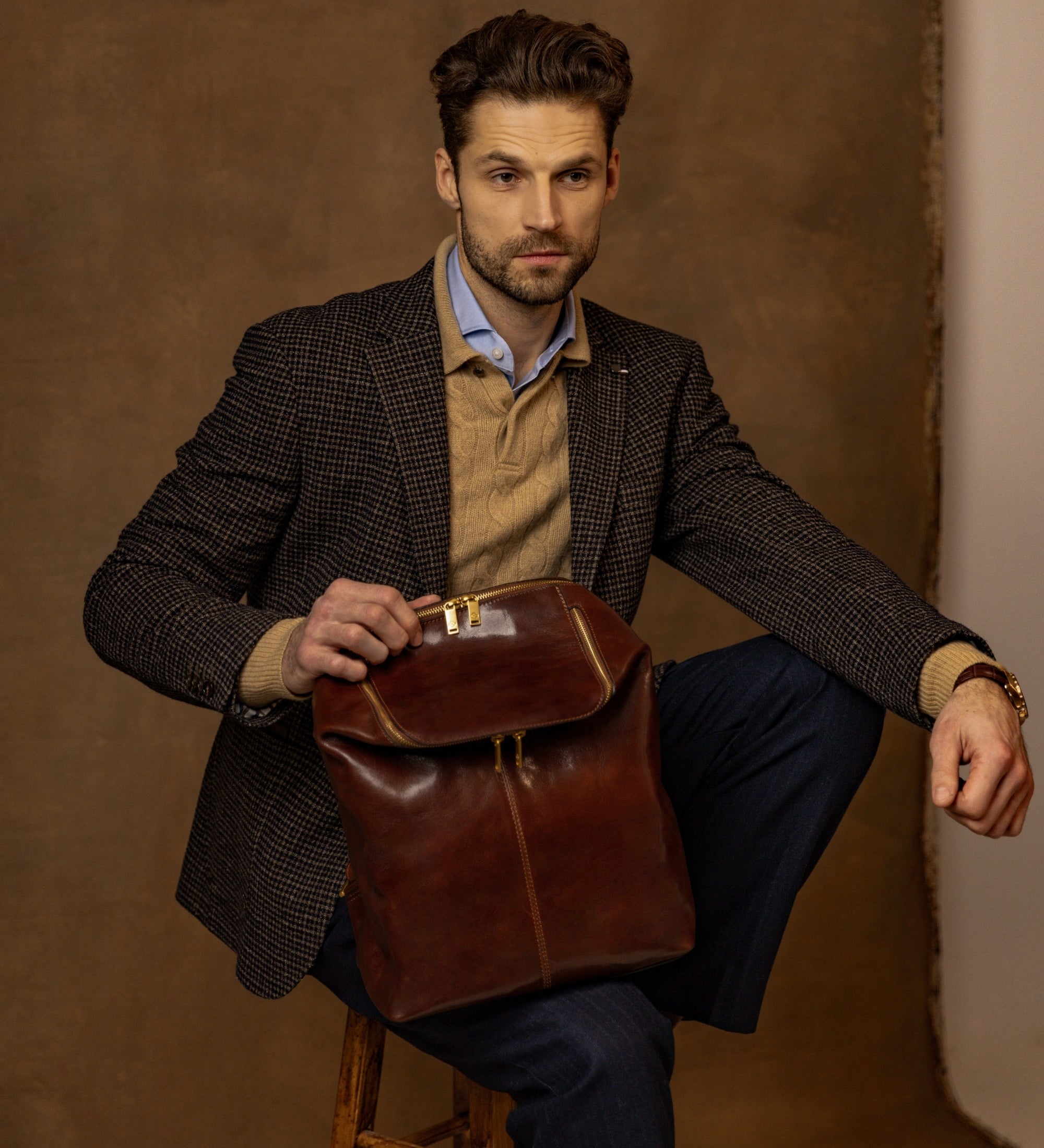 Leren rugtas - A Bend in the River