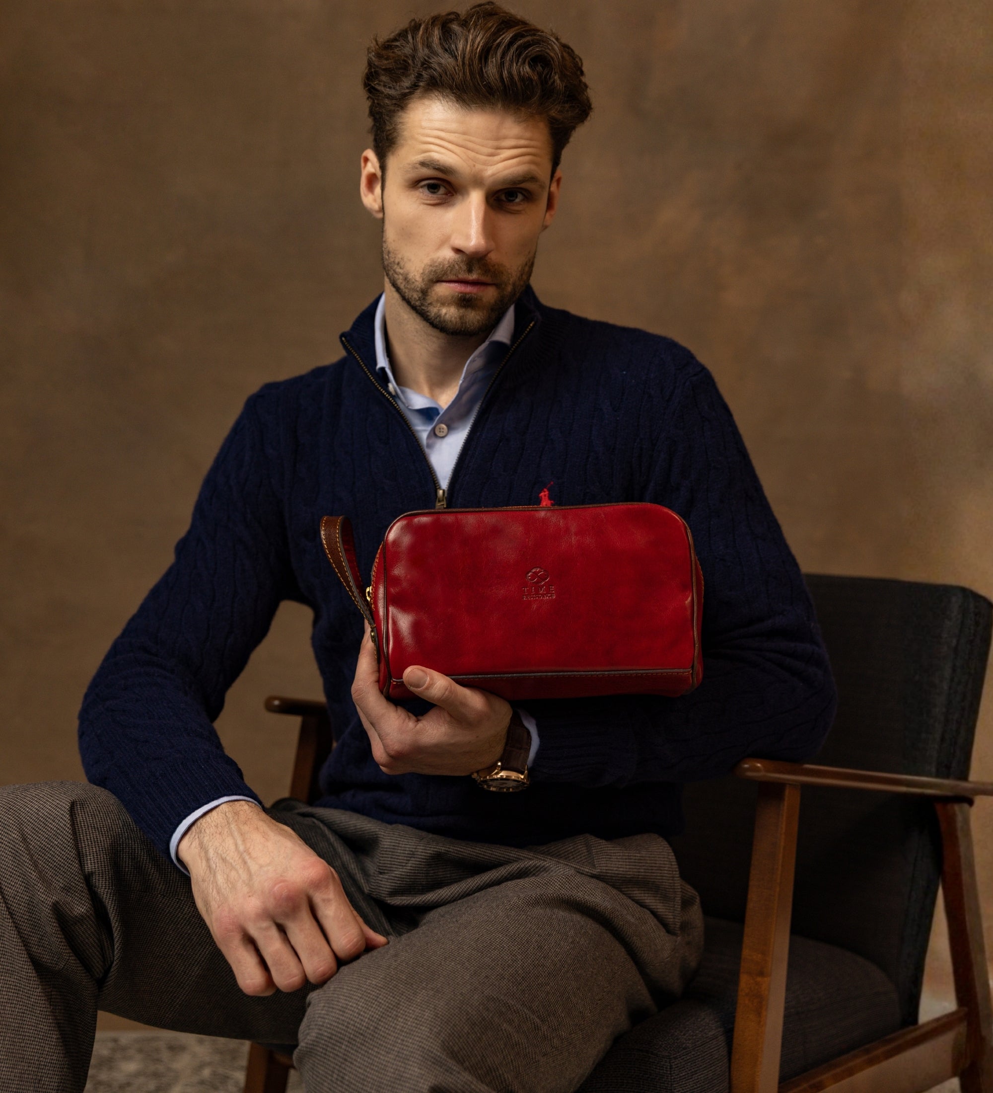 Leren make-up tas toilettas - All the Kings Men