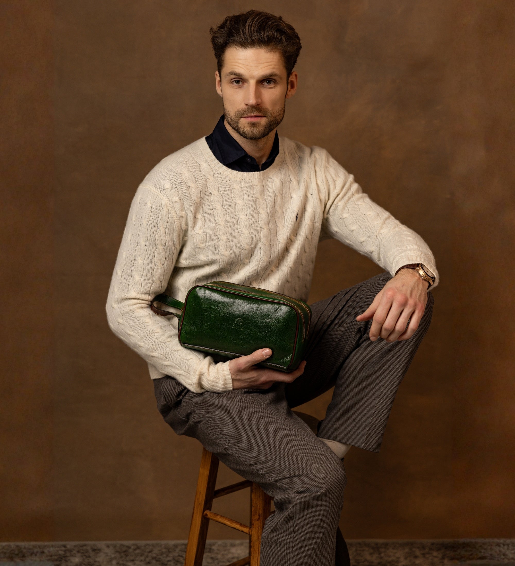 Leren make-up tas toilettas - All the Kings Men