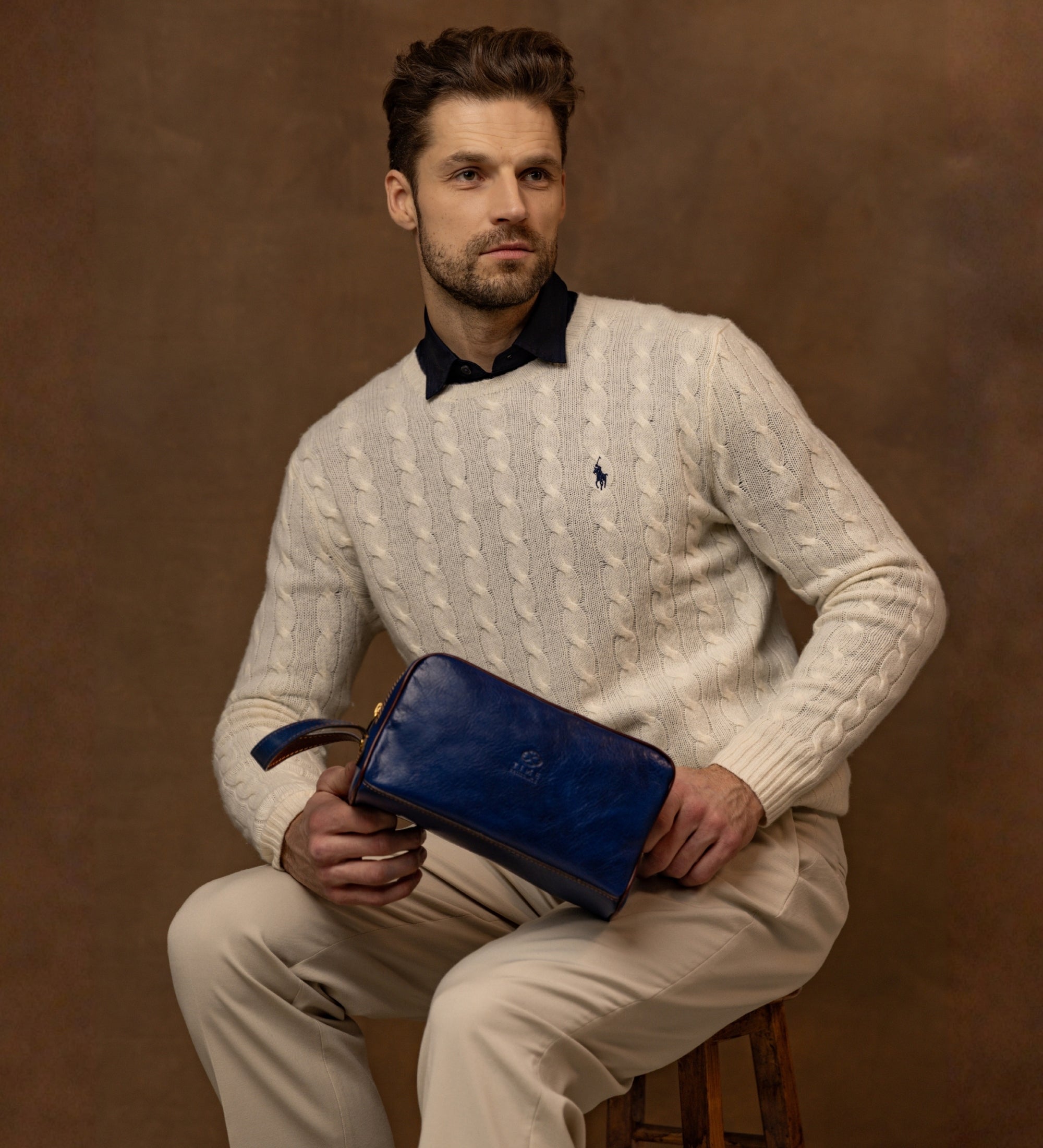 Leren make-up tas toilettas - All the Kings Men