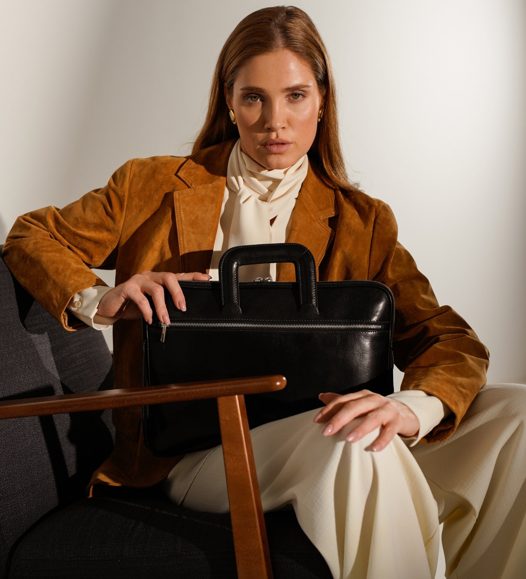 Leren aktetas laptoptas voor dames - Brave New World