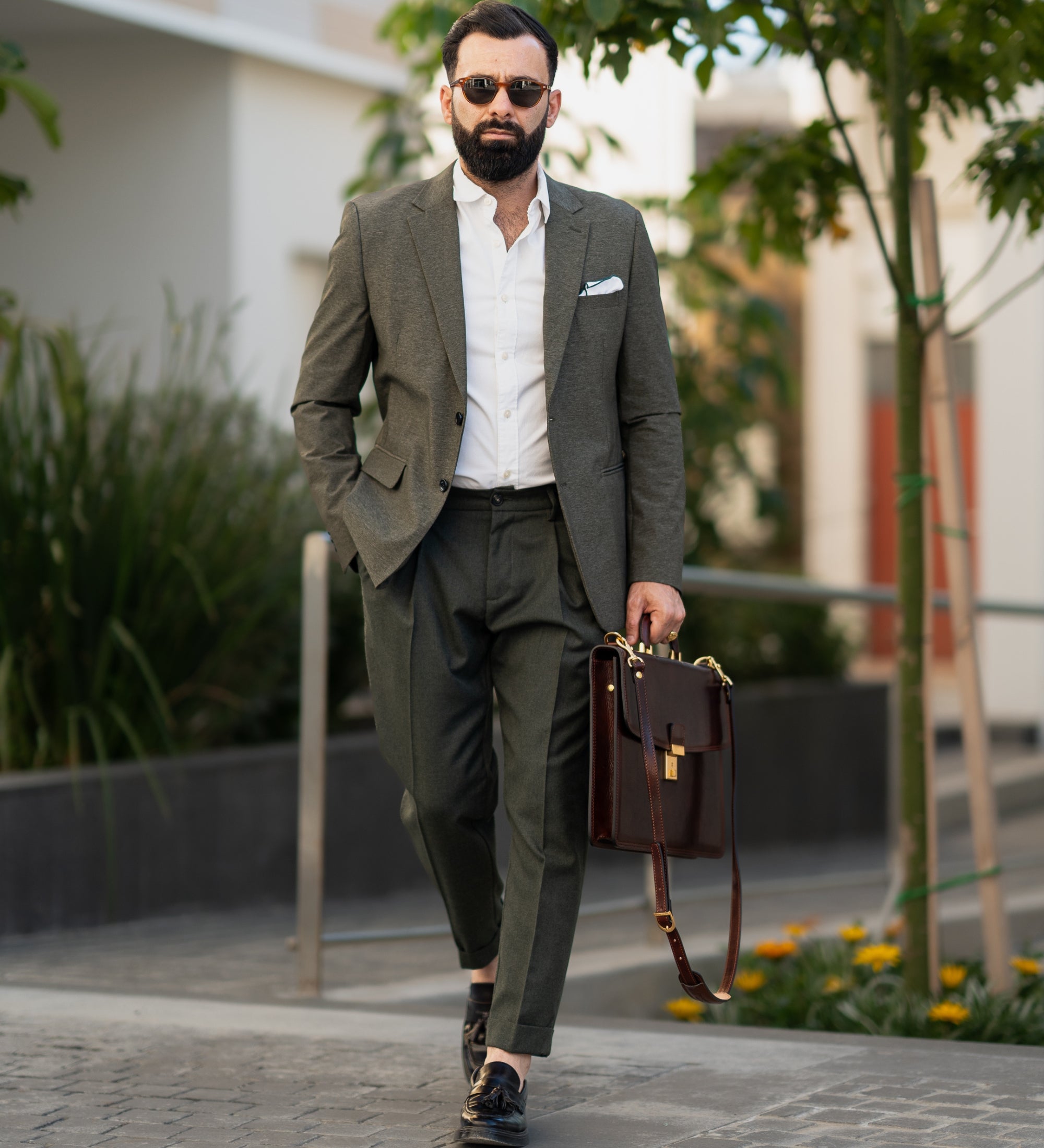 Leren aktetas - The Sound of the Mountain