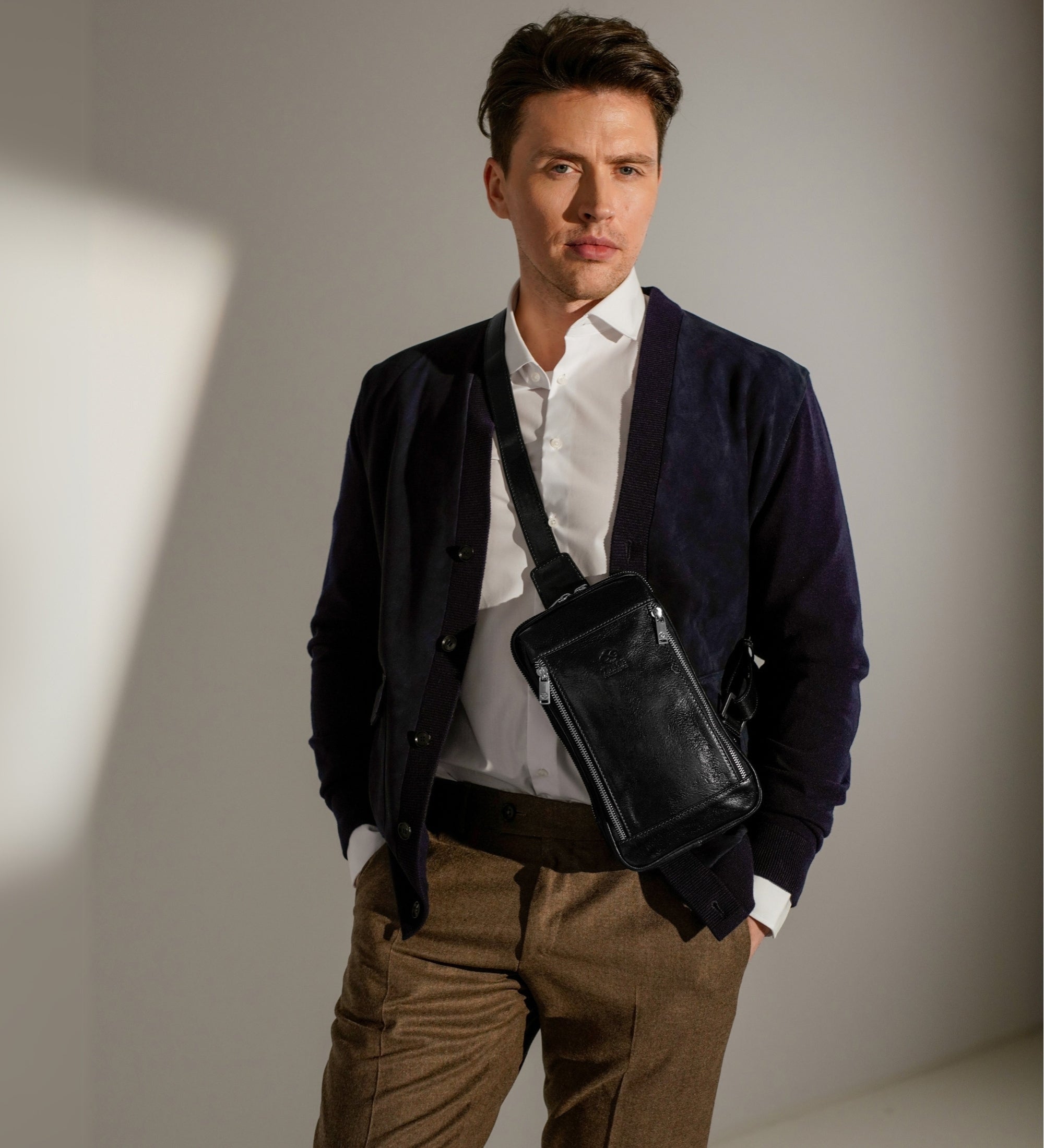 Leren sling bag borsttas - Kim
