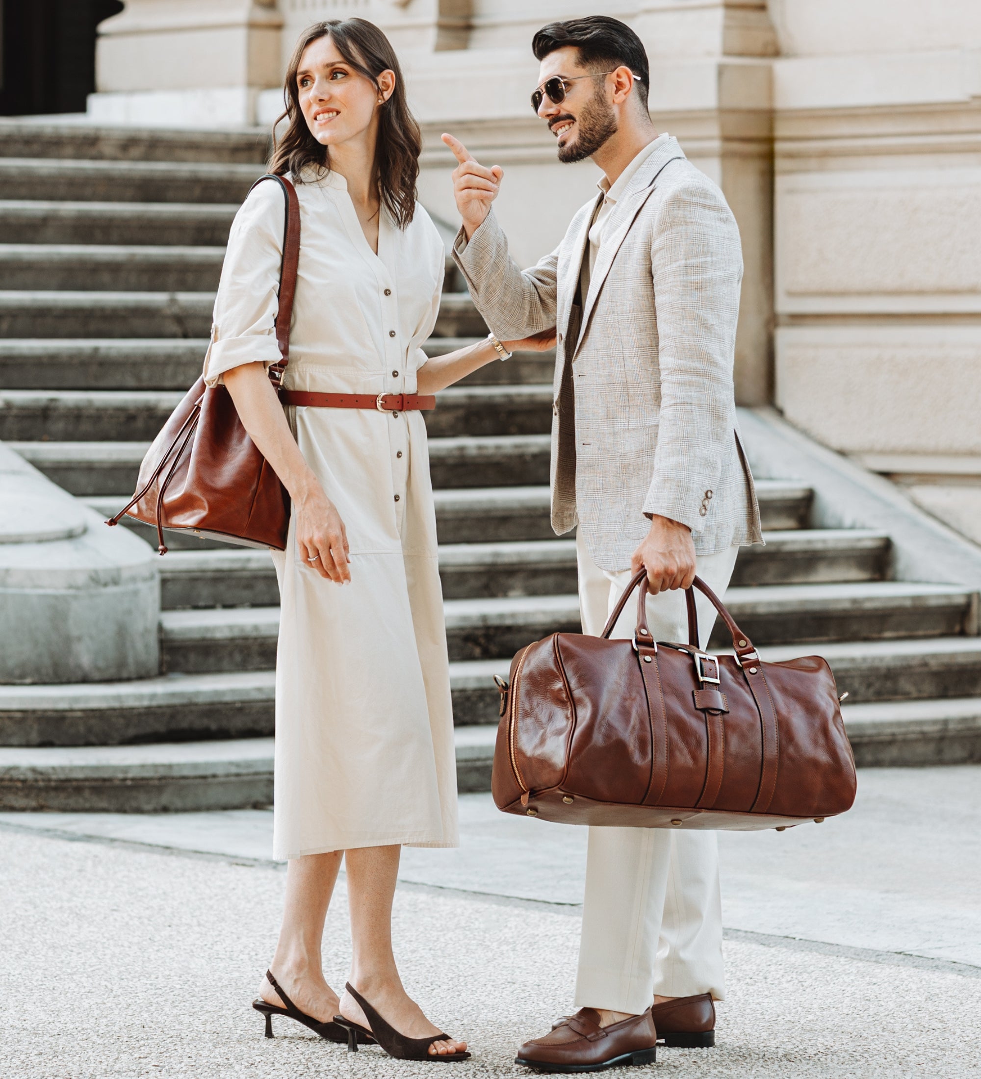 Cognacbruine mat leren duffeltas - Tender Is the Night