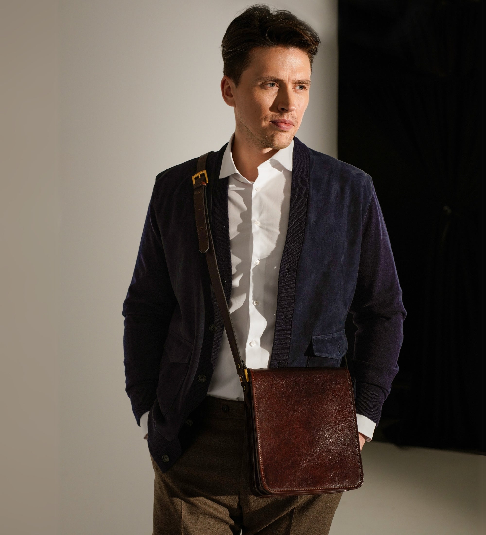 Kleine leren messenger bag - On The Road