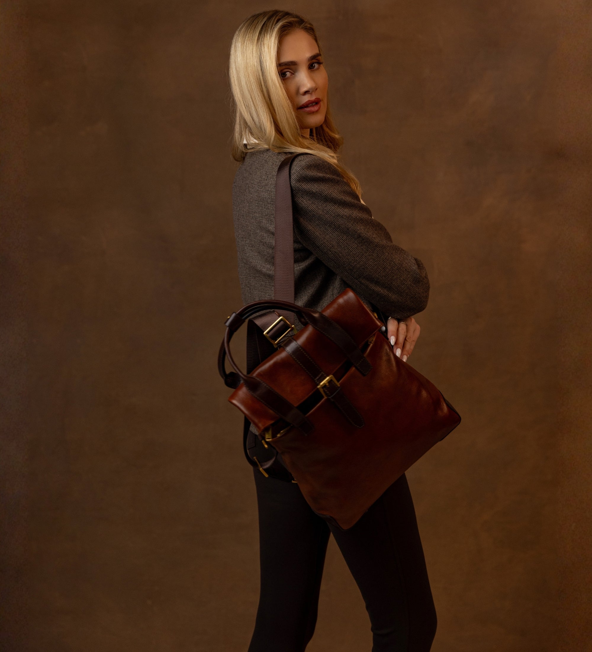 Veelzijdige leren rugtas schoudertas voor dames - The Awakening