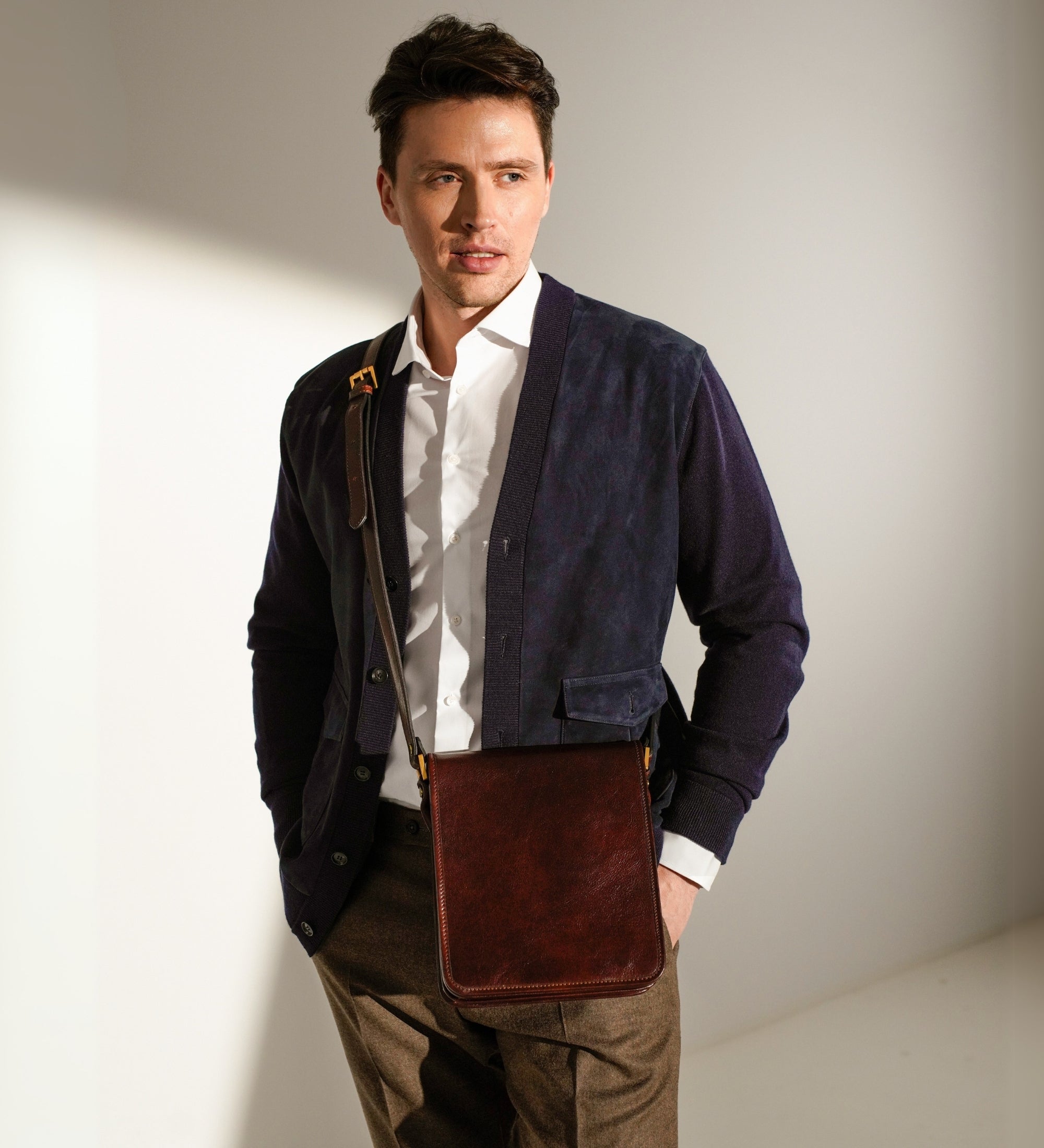 Kleine leren messenger bag - On The Road