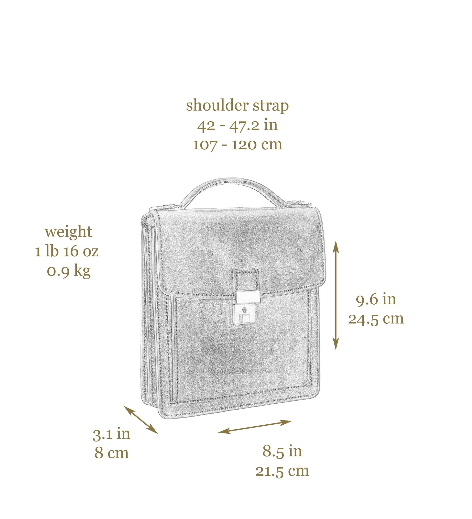 Kleine leren aktetas - Walden