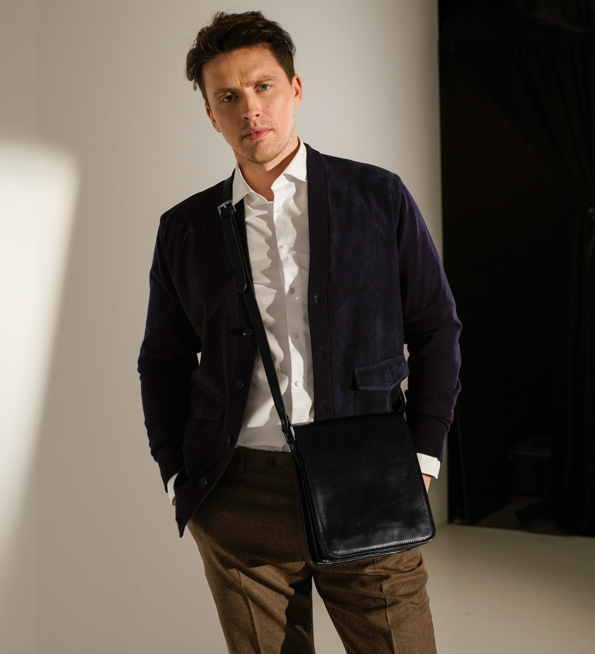 Kleine leren messenger bag - On The Road