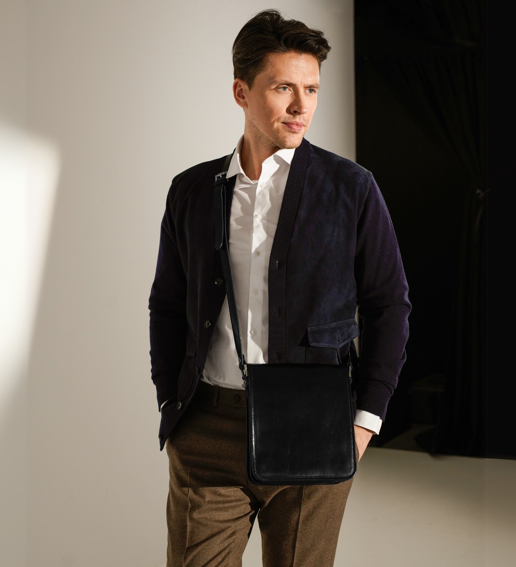 Kleine leren messenger bag - On The Road