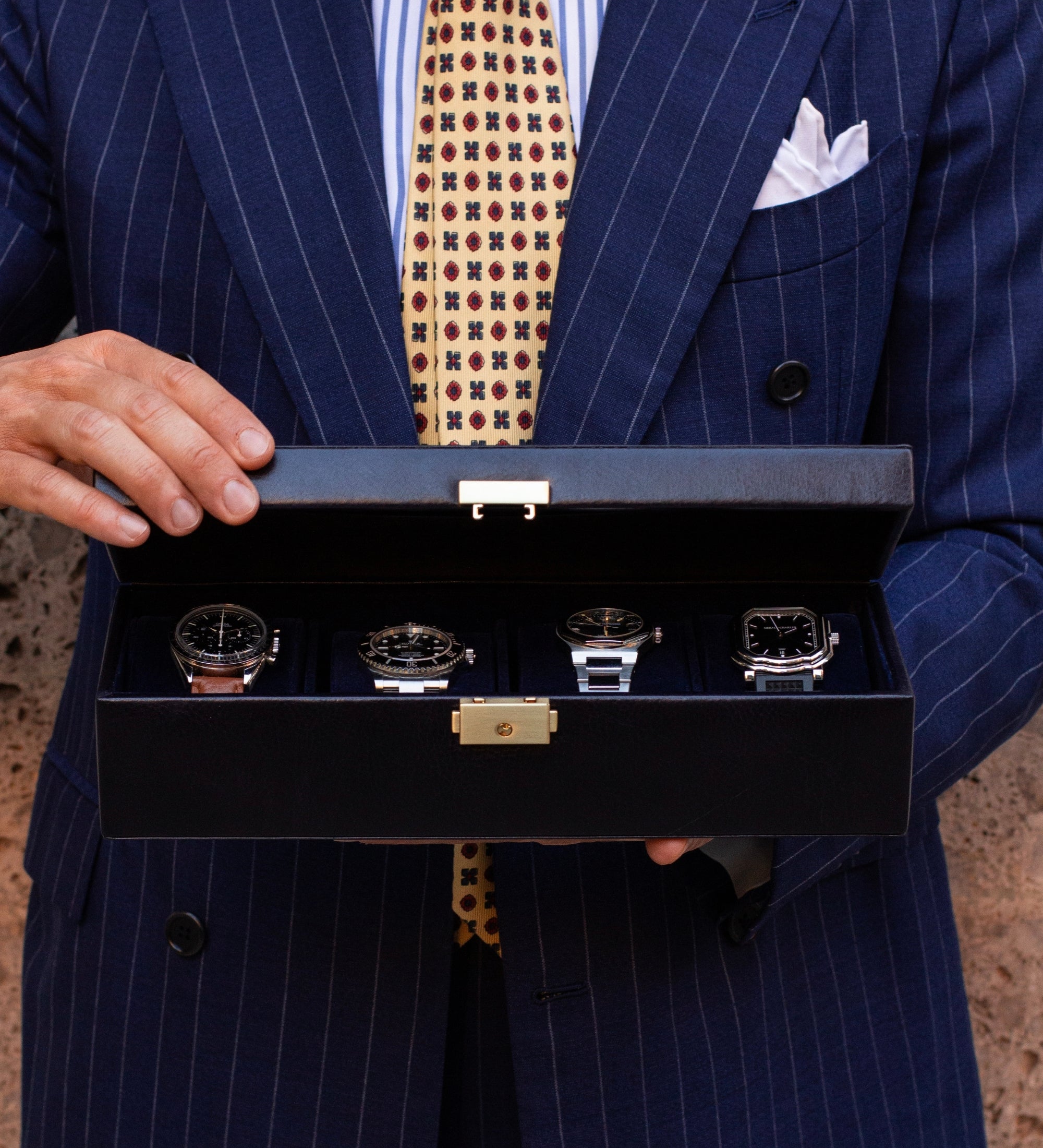 Leren horlogekistje, horloge opbergdoos - Herzog