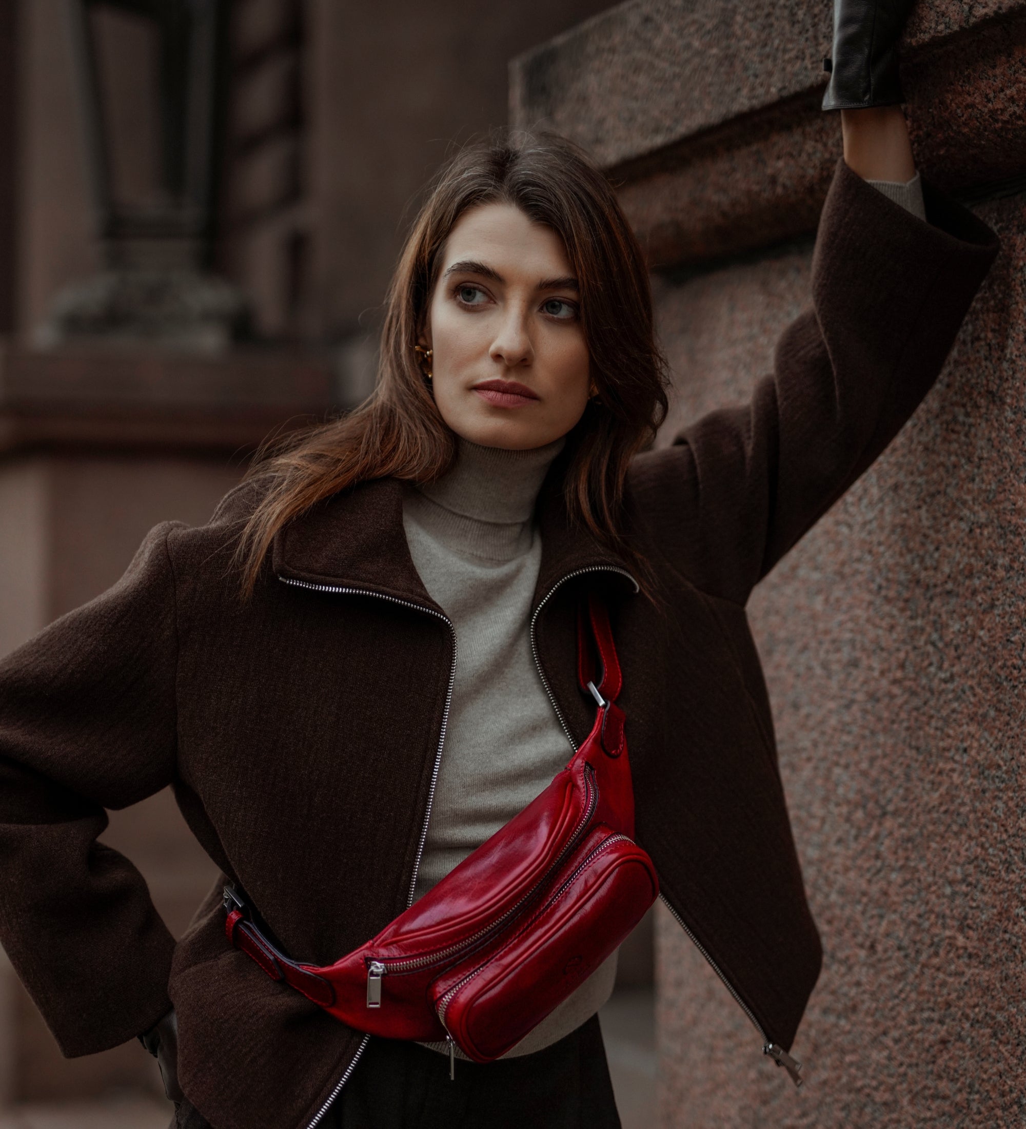 Leren sling bag heuptas voor dames - Independent People