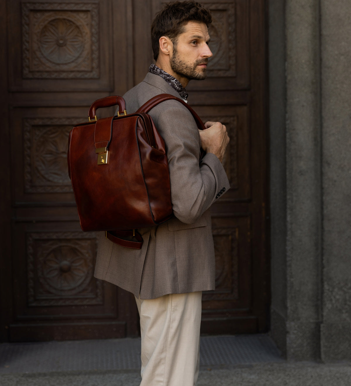Leren rugtas - A Brief Story of Time