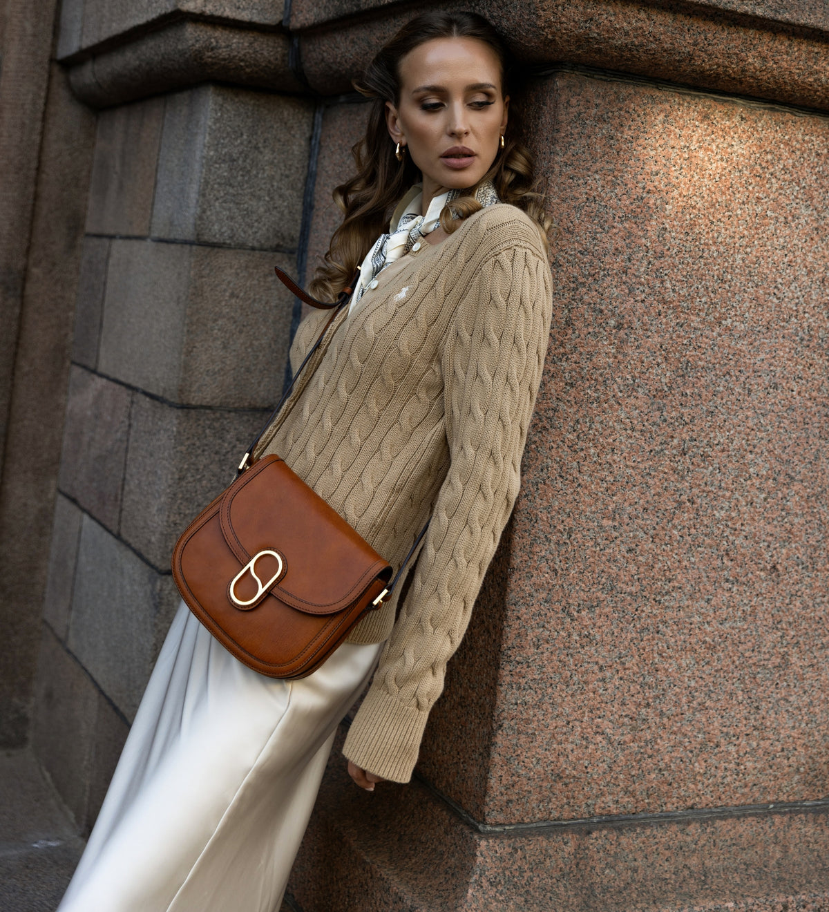 Leren zadeltas crossbodytas voor dames - Villette