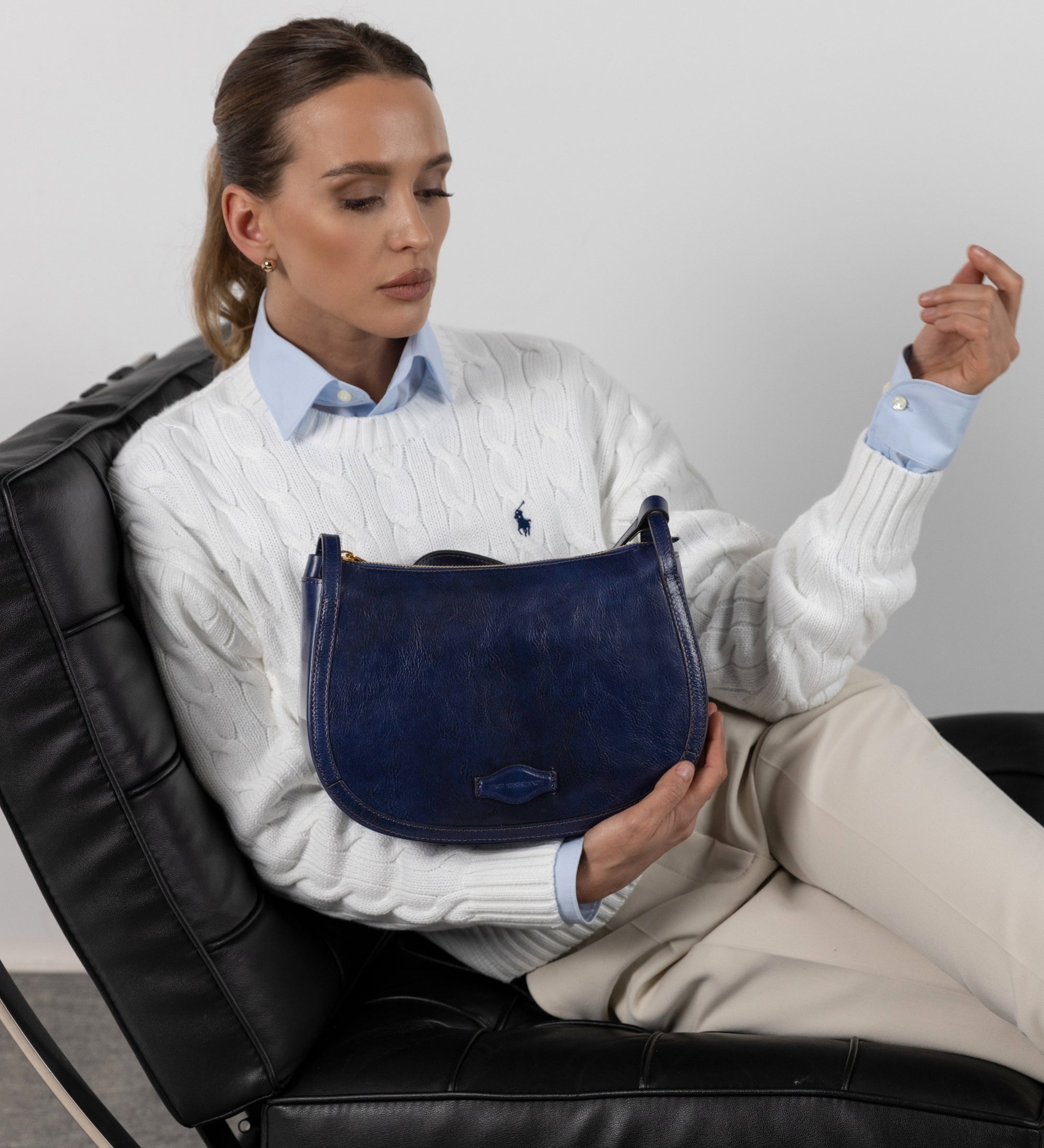 Leren hobotas voor dames - La Noia