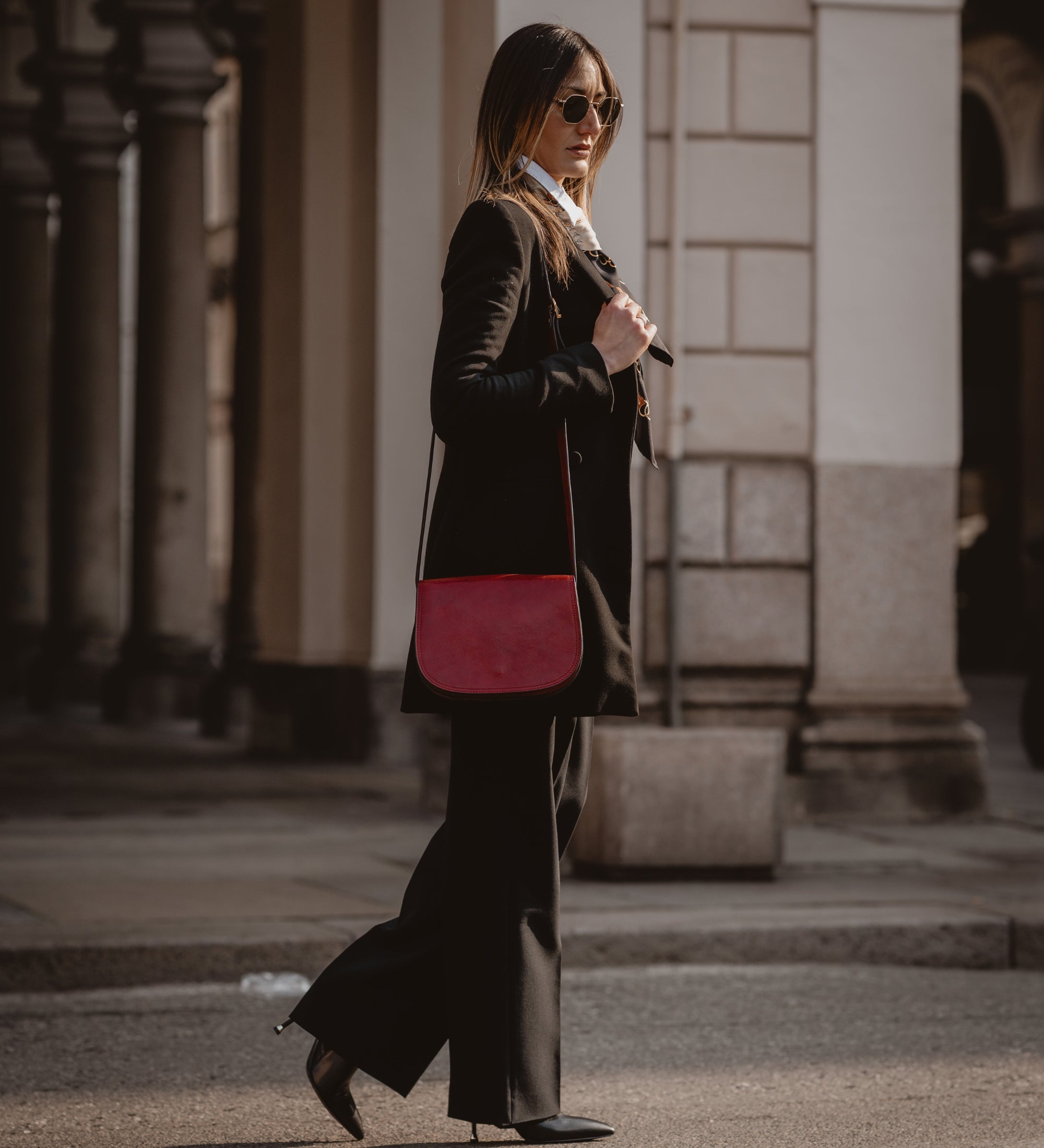 Leren zadeltas crossbodytas voor dames - Moonfleet