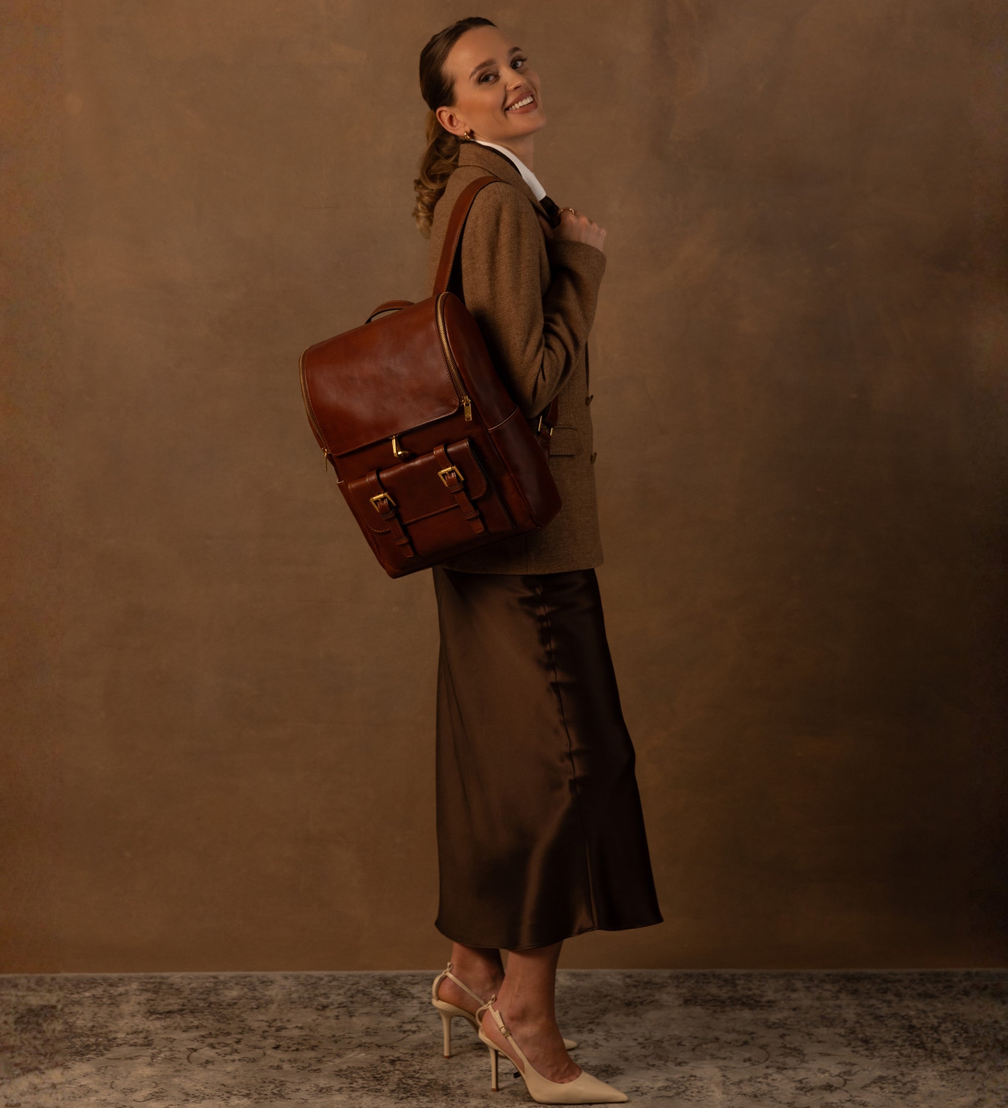 Grote leren rugtas voor dames - The Odyssey