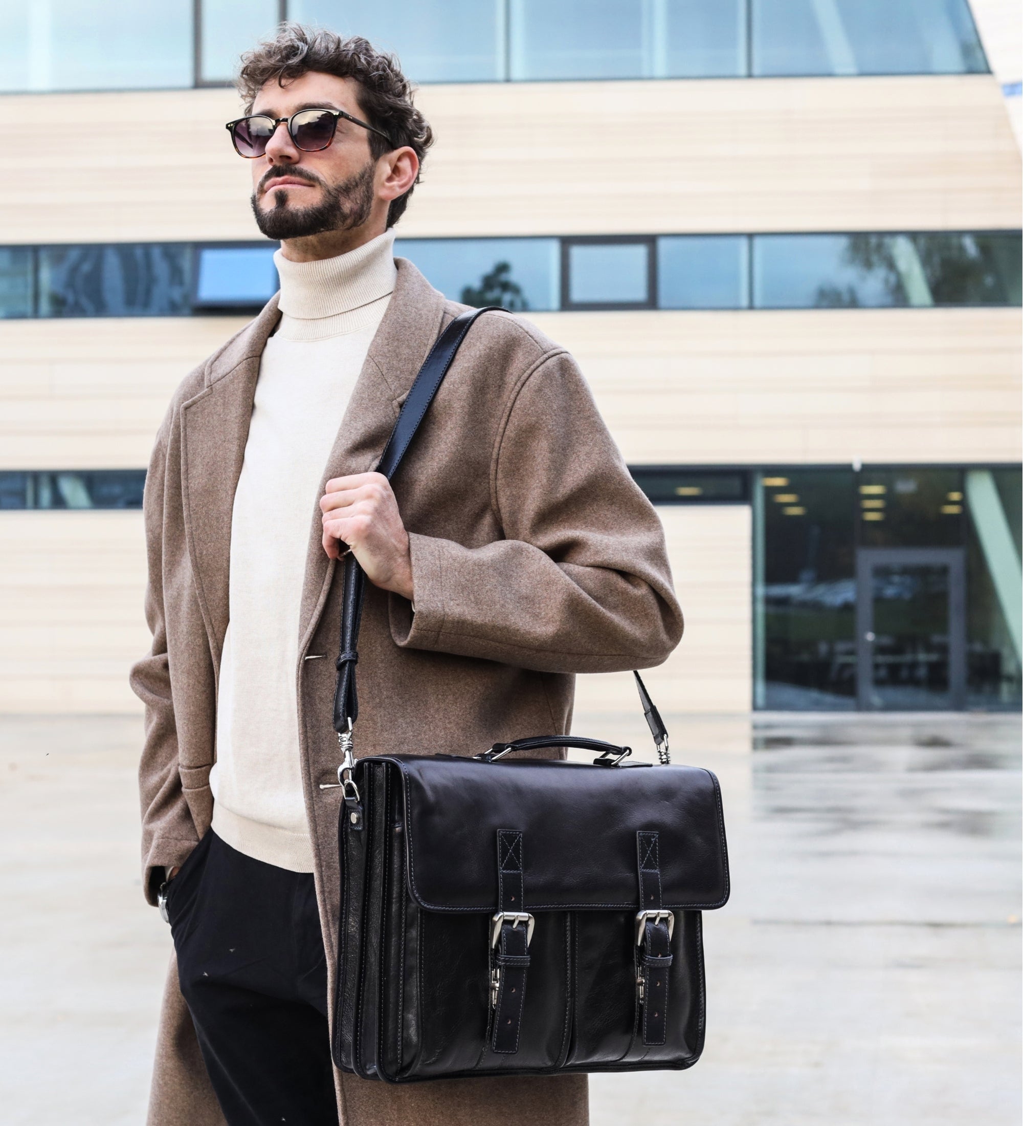 Leren aktetas satchel tas - The Time Machine
