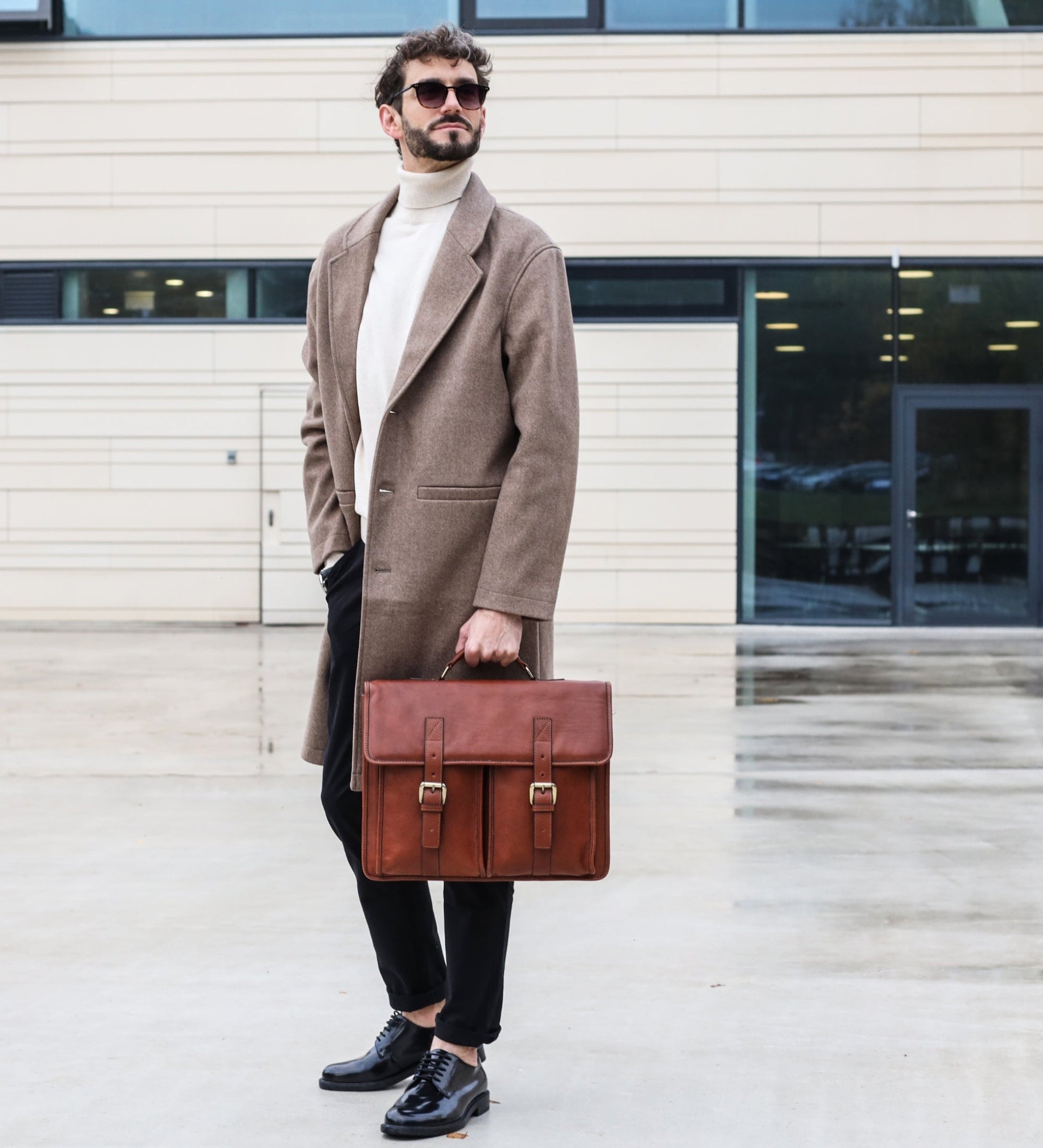 Leren aktetas satchel tas - The Time Machine