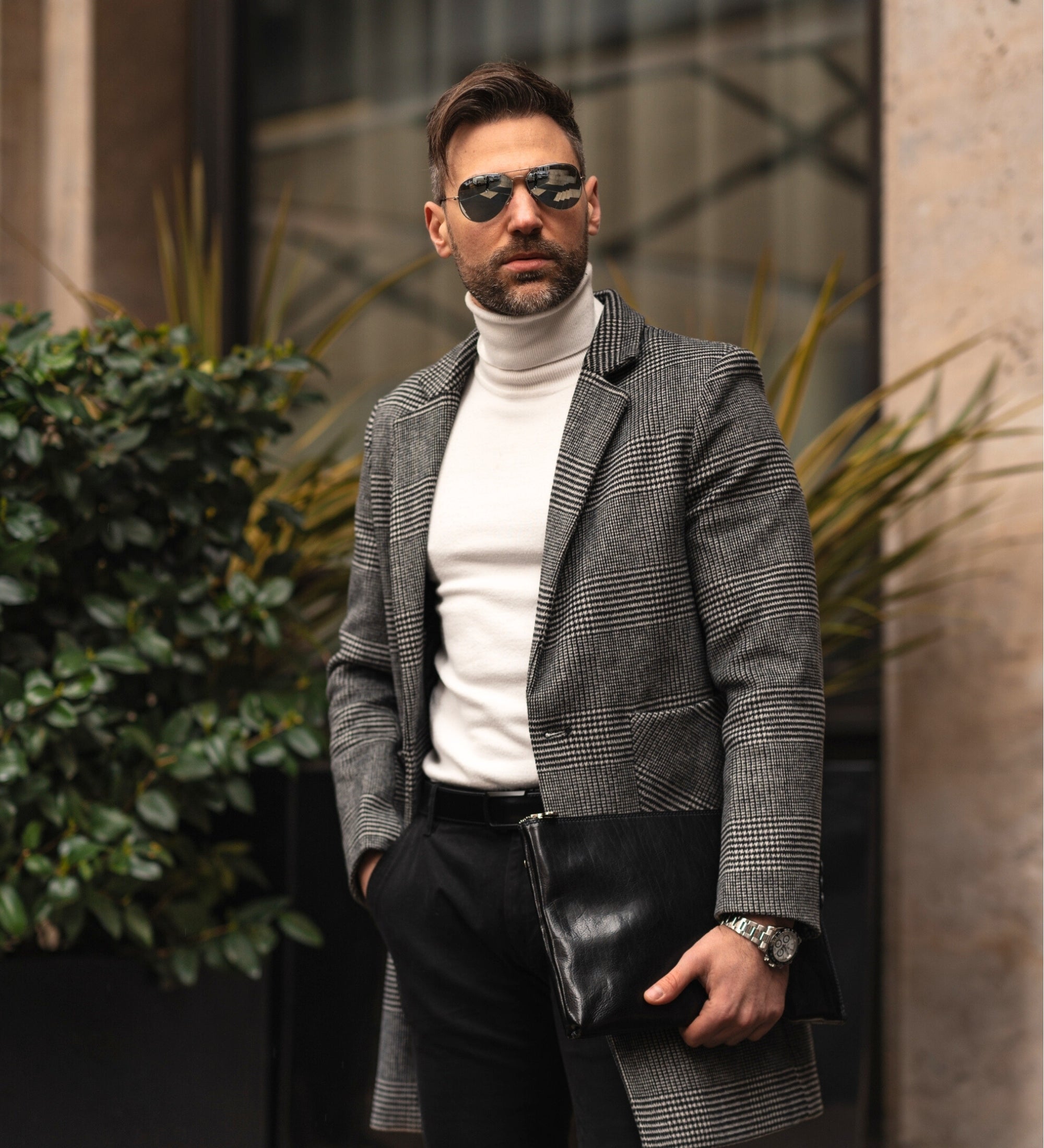 Grote leren clutch compacte handtas voor heren - The Brothers Karamazov