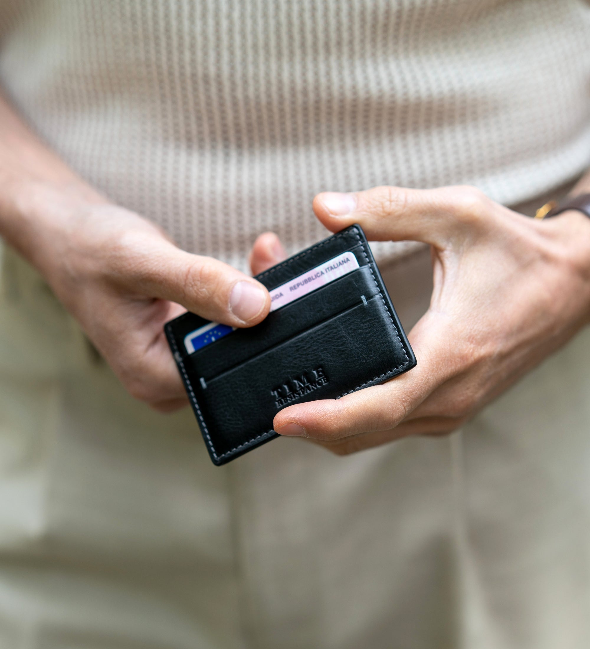 Leren creditcardhouder visitekaartjeshouder - Fireflies