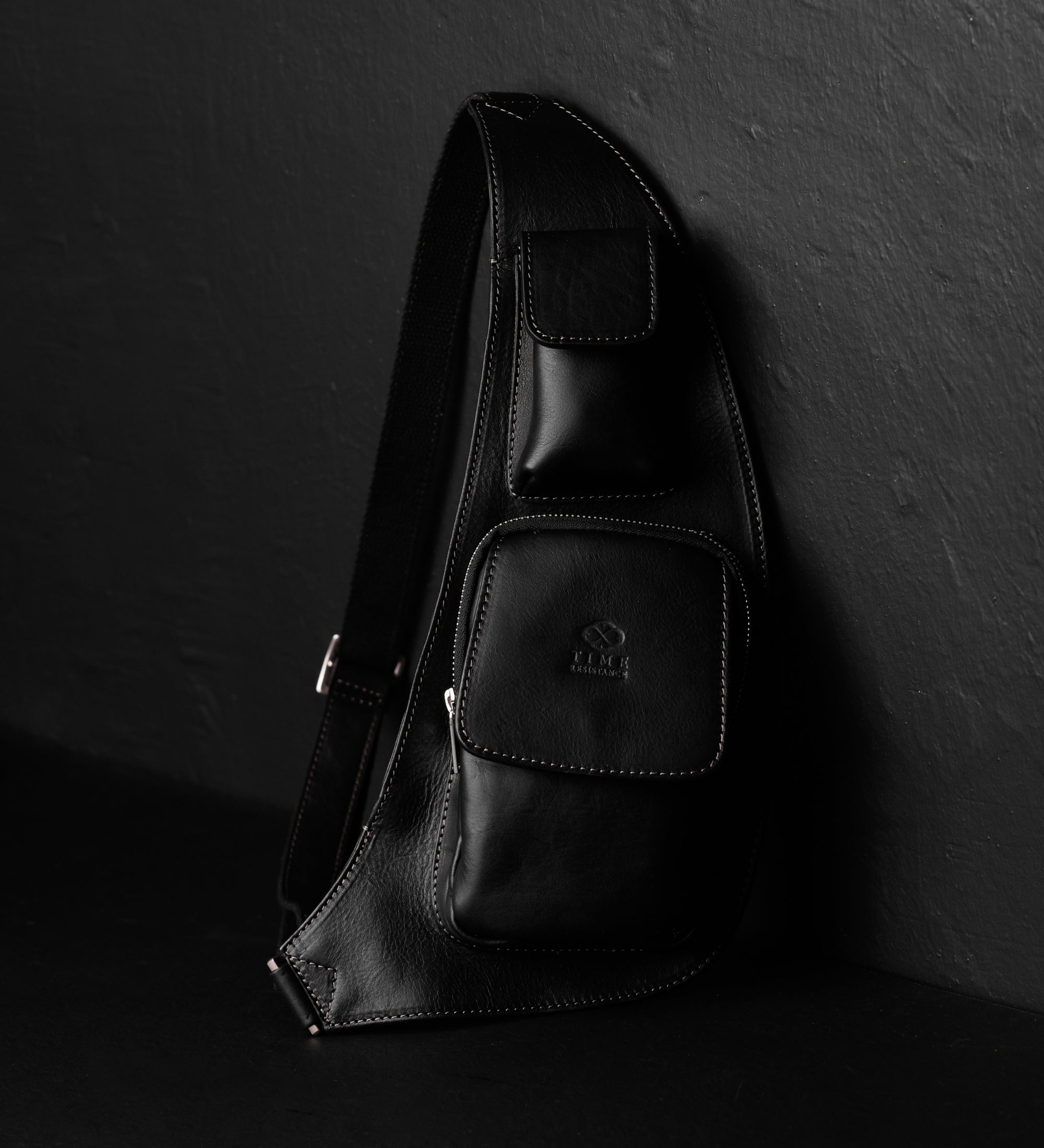 Leren sling bag crossbodytas - The Monk