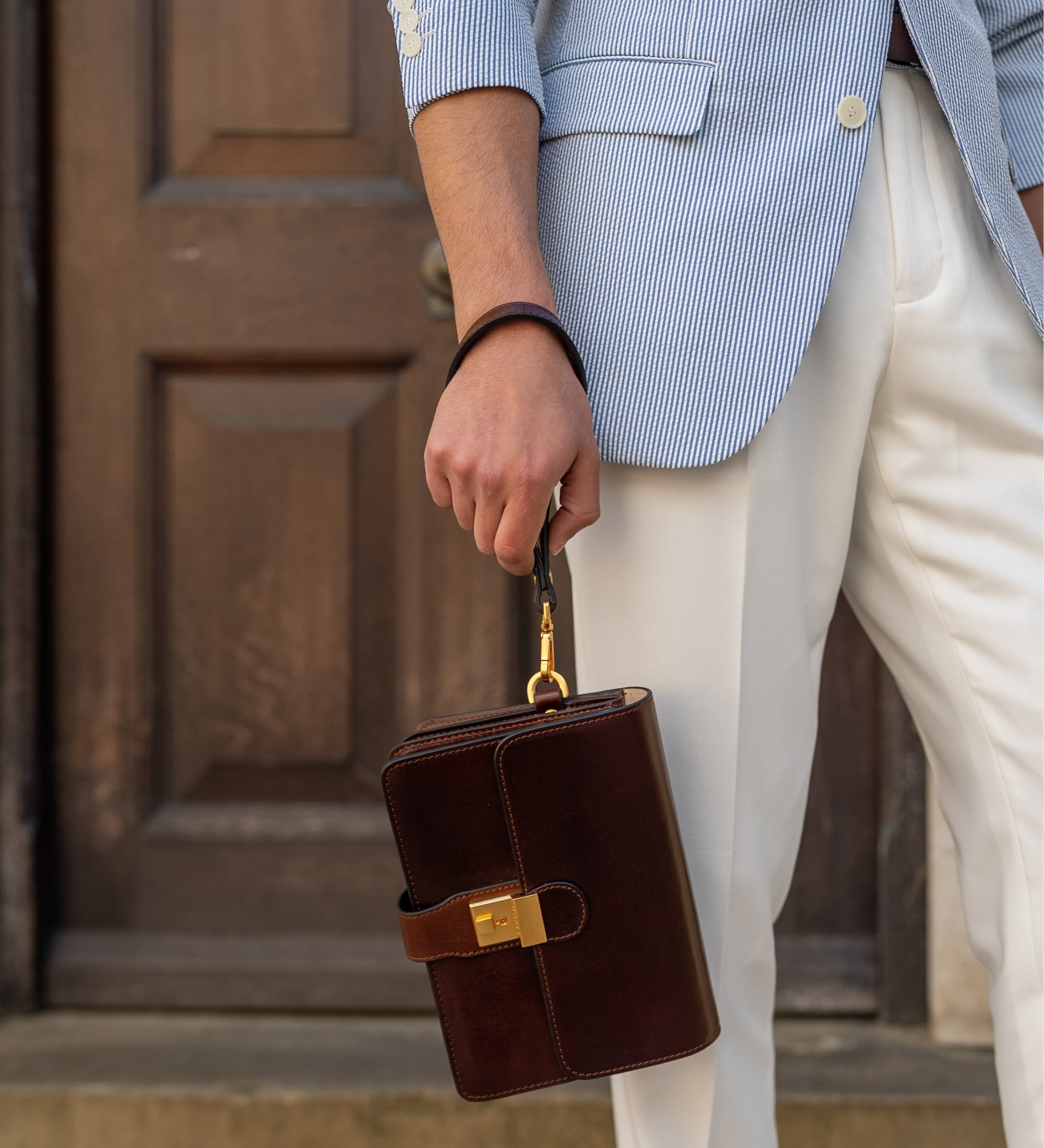 Leren clutch compacte handtas - The Maltese Falcon