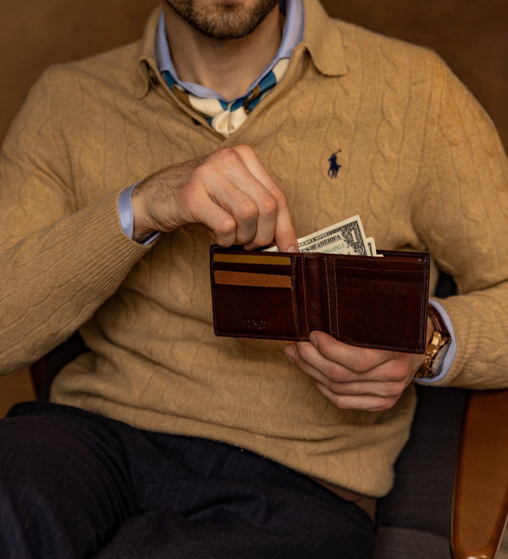 Leren bifold portemonnee - The Getaway