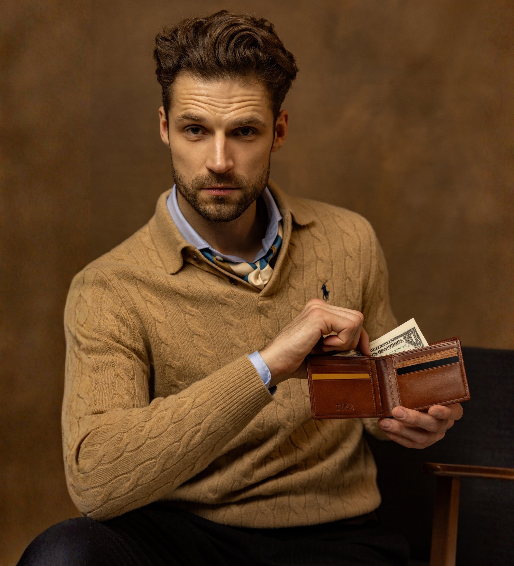 Leren bifold portemonnee - The Getaway