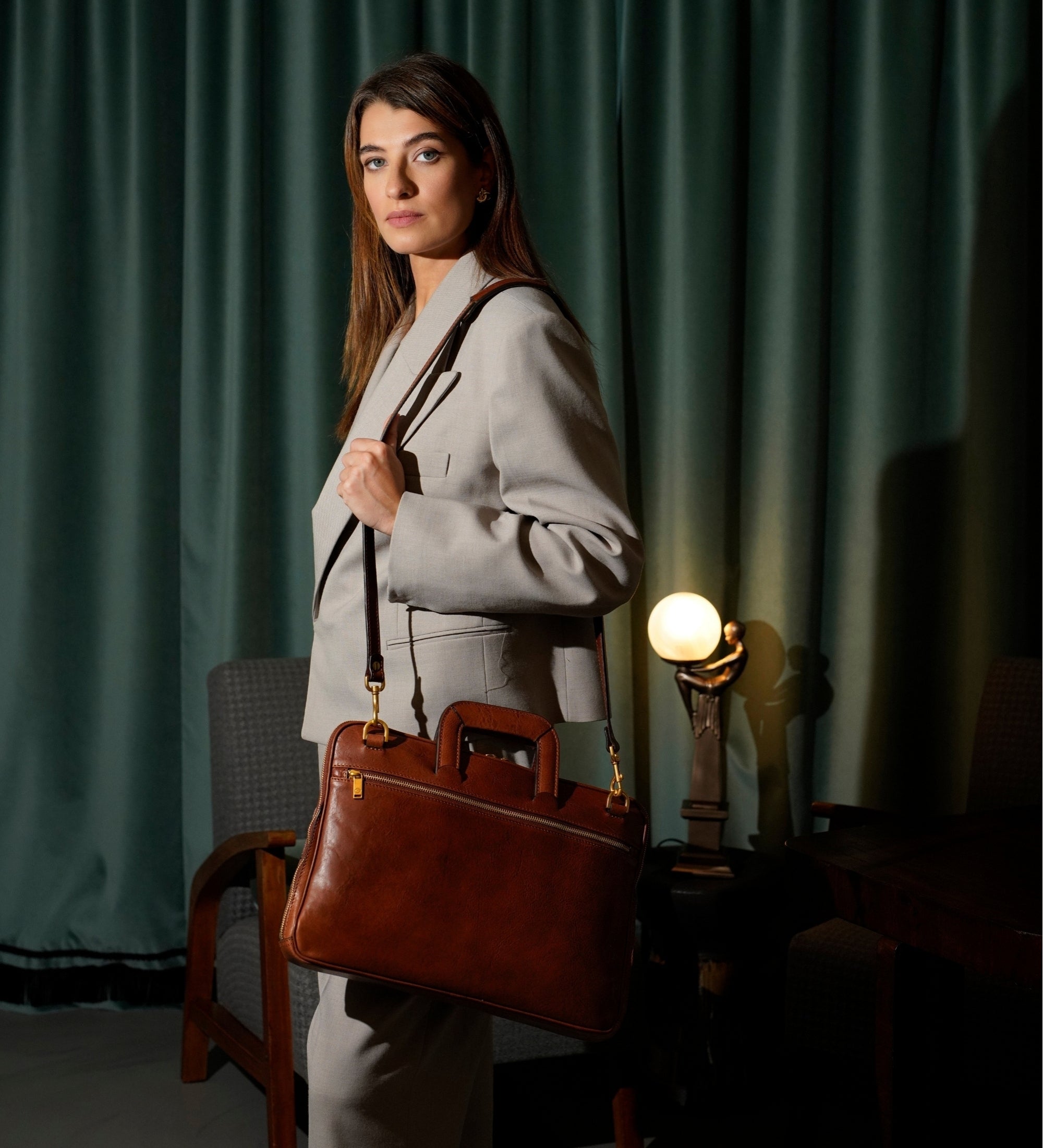 Leren aktetas laptoptas voor dames - Brave New World