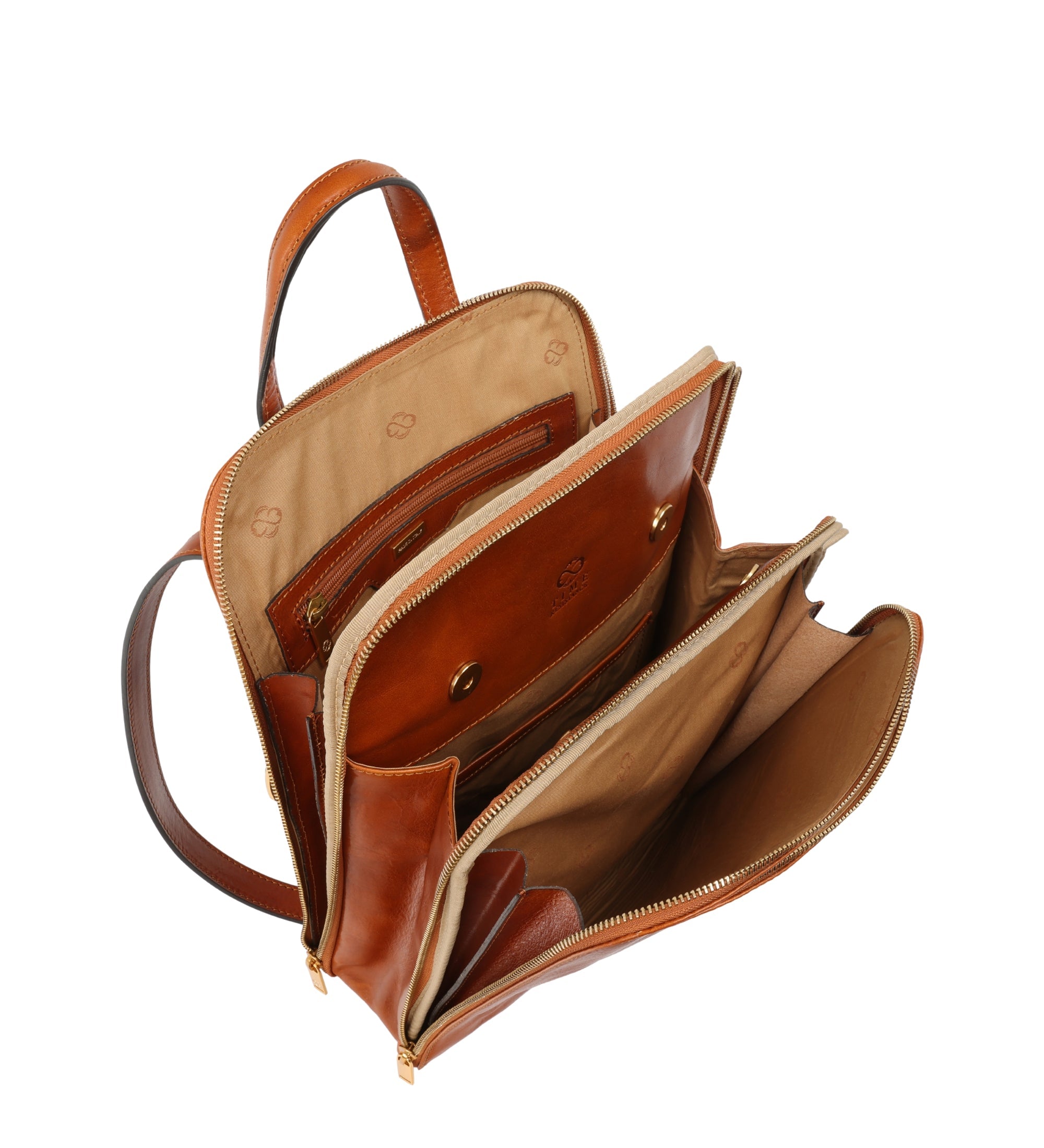 Veelzijdige leren rugtas schoudertas voor dames - Clarissa