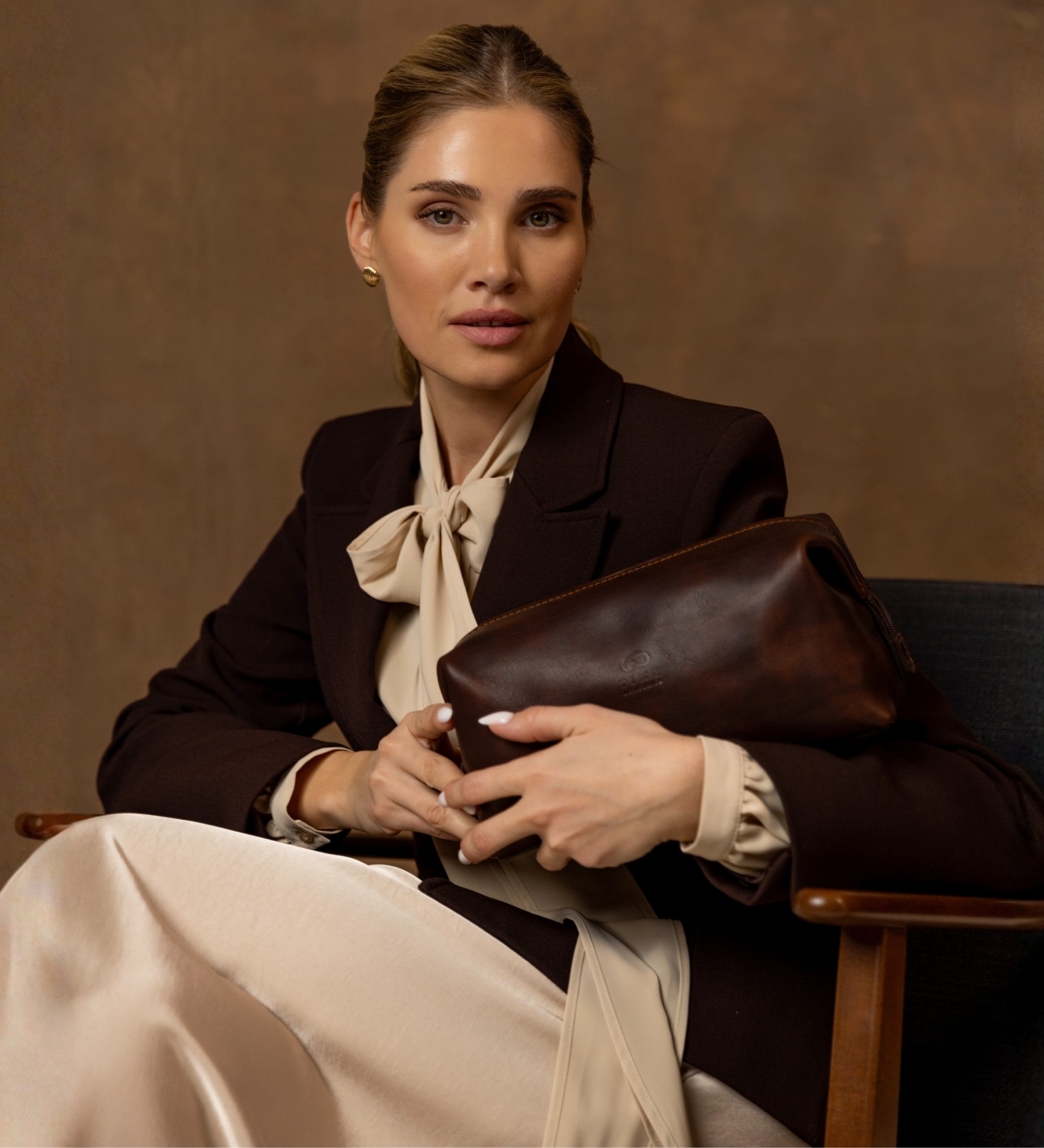 Leren toilettas voor dames - Four Past Midnight