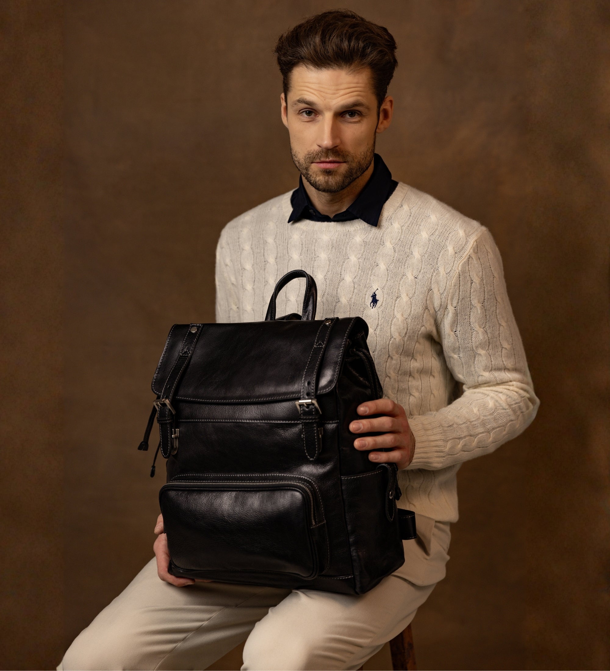 Leren rugtas - The Good Earth