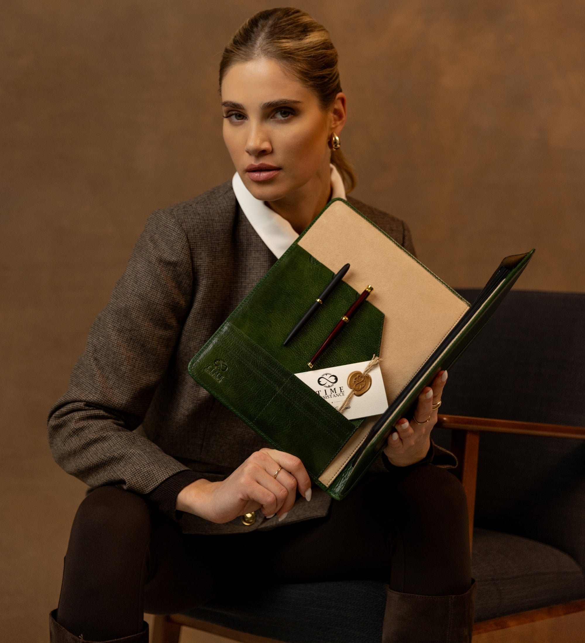 Leren schrijfmap voor dames - Something Fresh