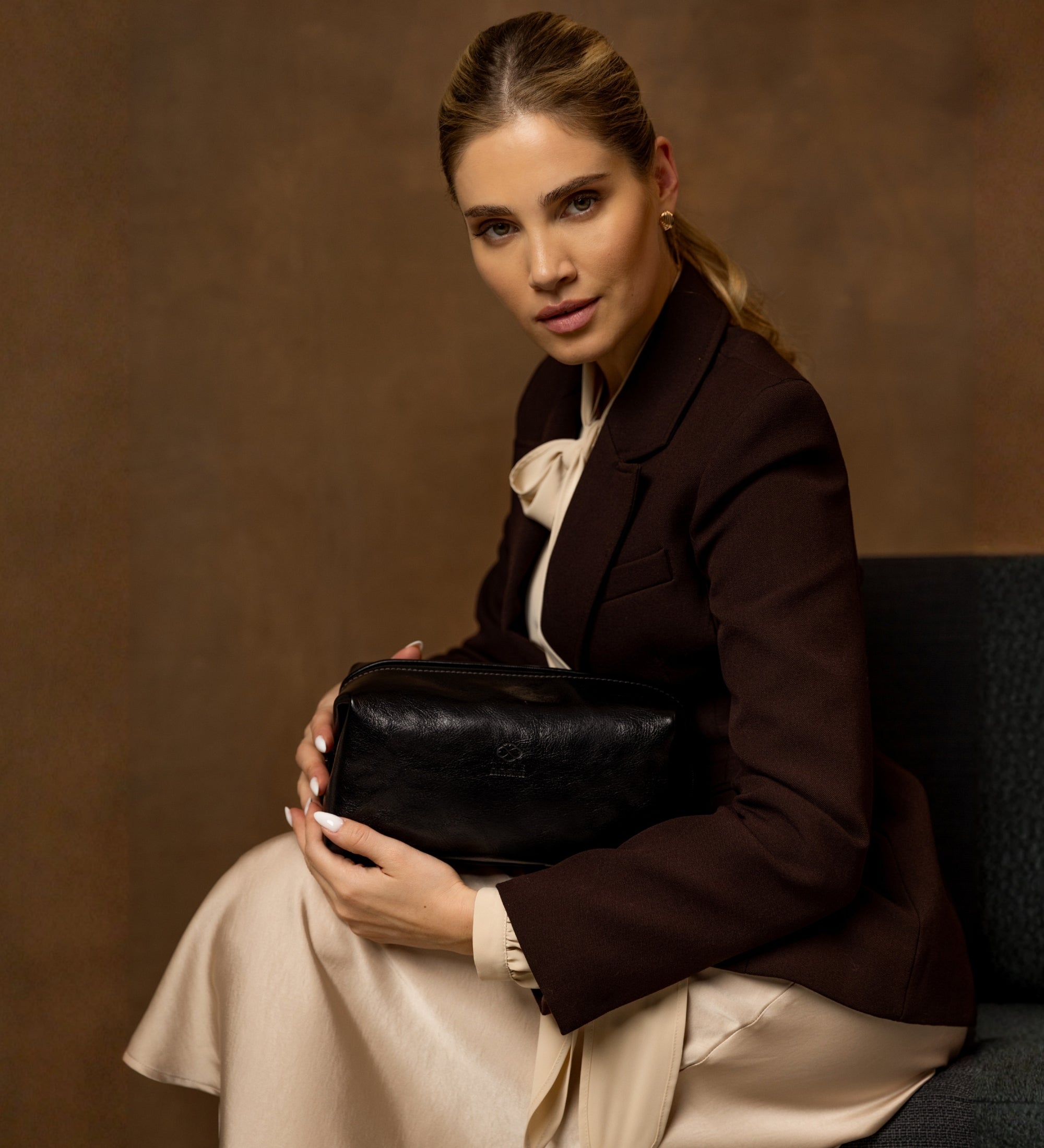 Leren toilettas voor dames - Four Past Midnight