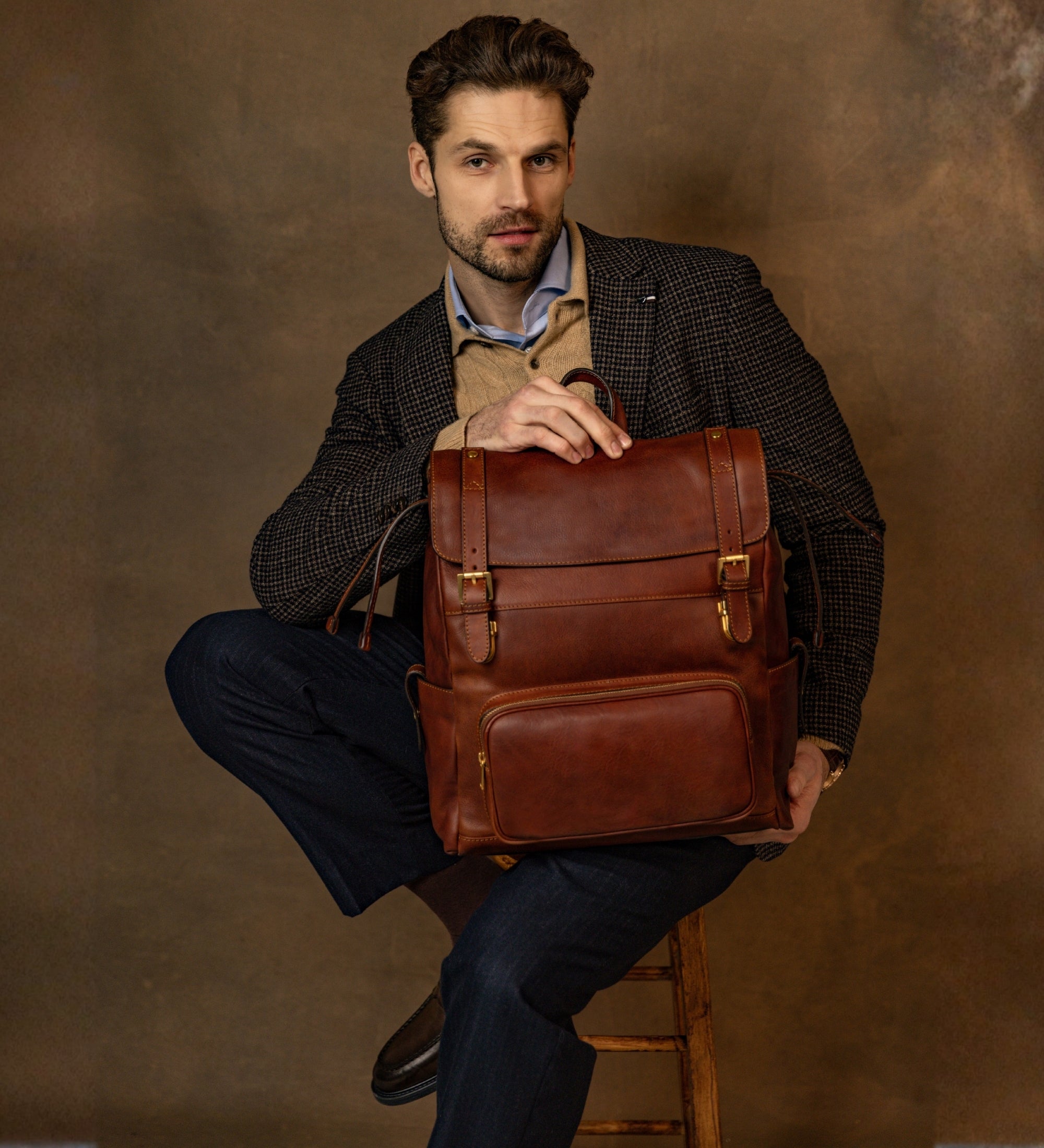 Leren rugtas - The Good Earth