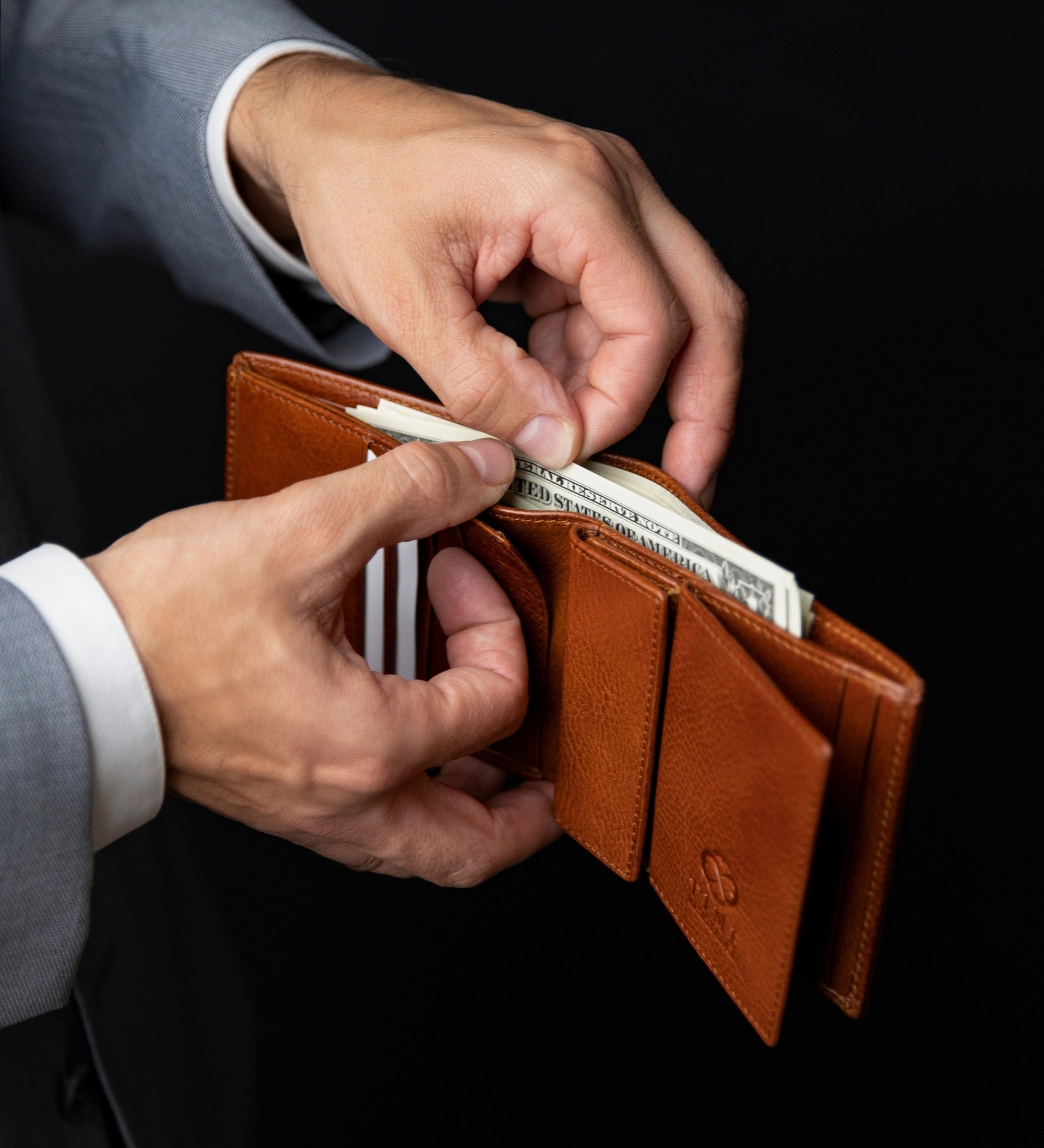 Leren bifold portemonnee - Daniel