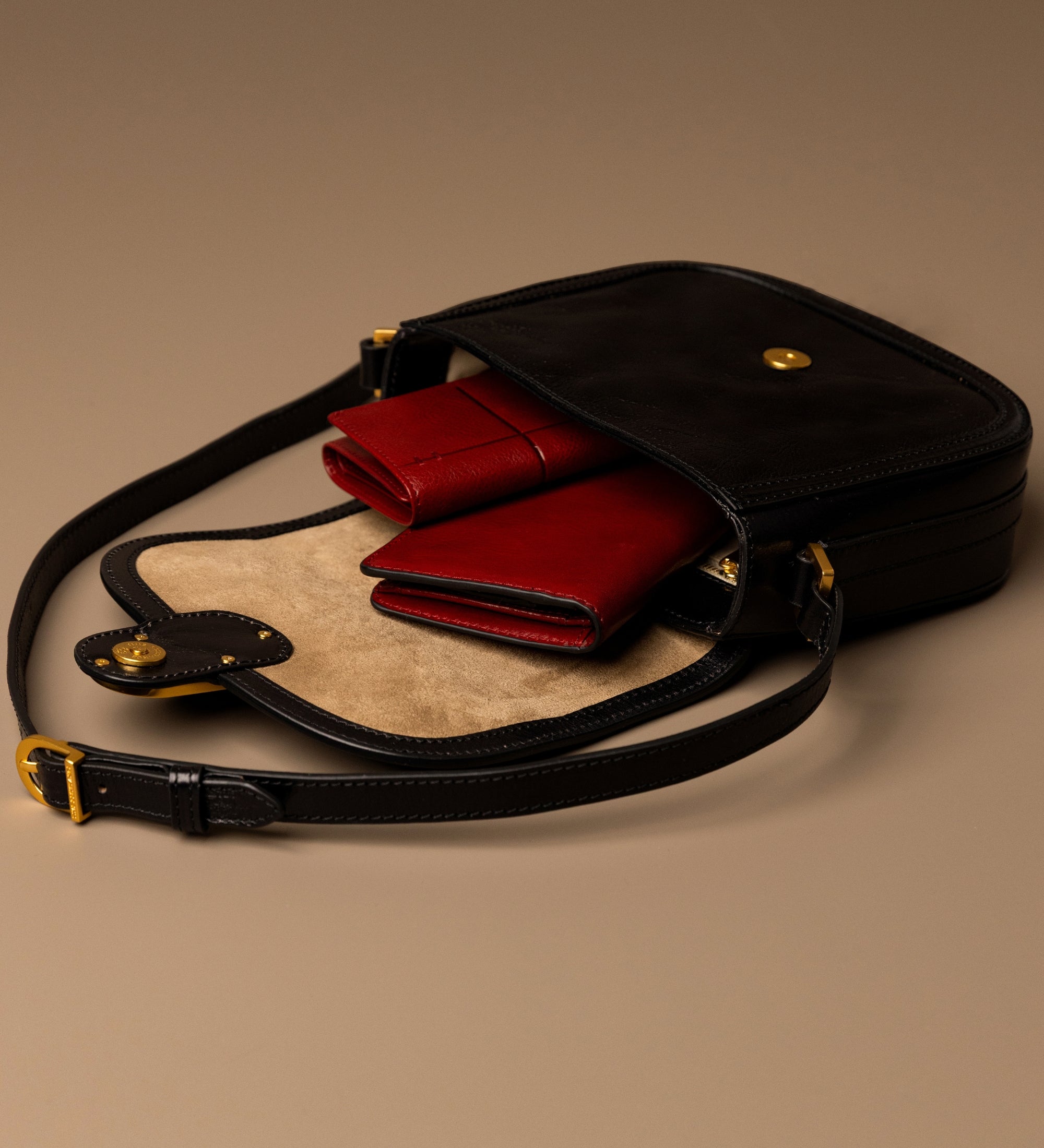 Leren zadeltas crossbodytas voor dames - Villette