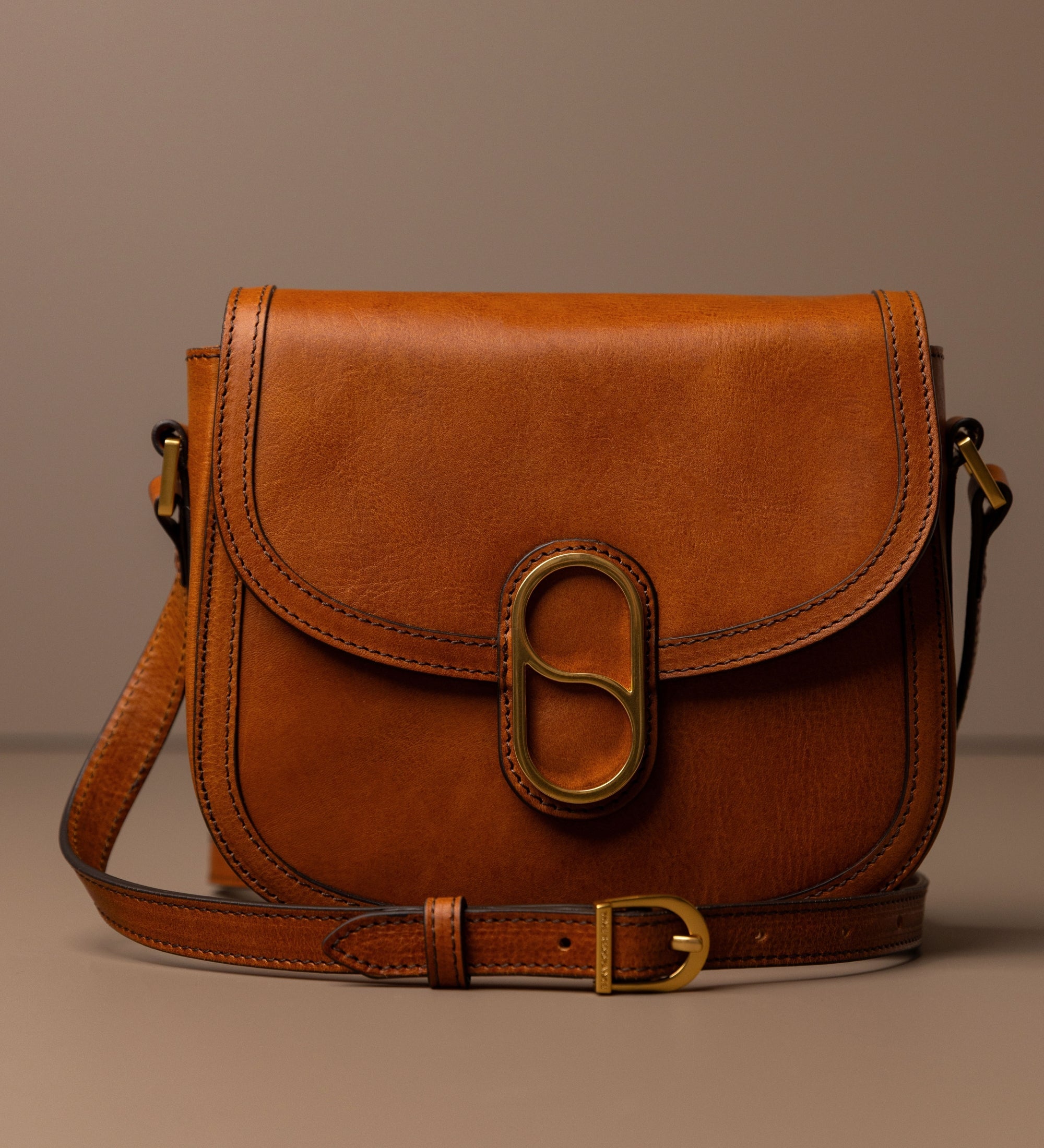 Leren zadeltas crossbodytas voor dames - Villette