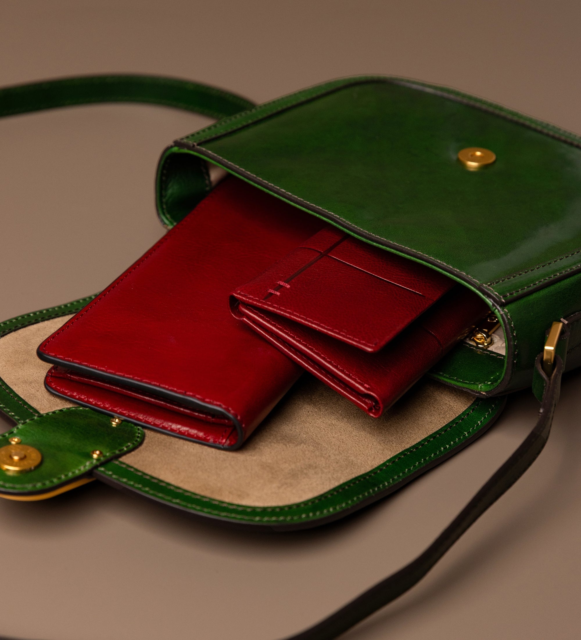 Leren zadeltas crossbodytas voor dames - Villette