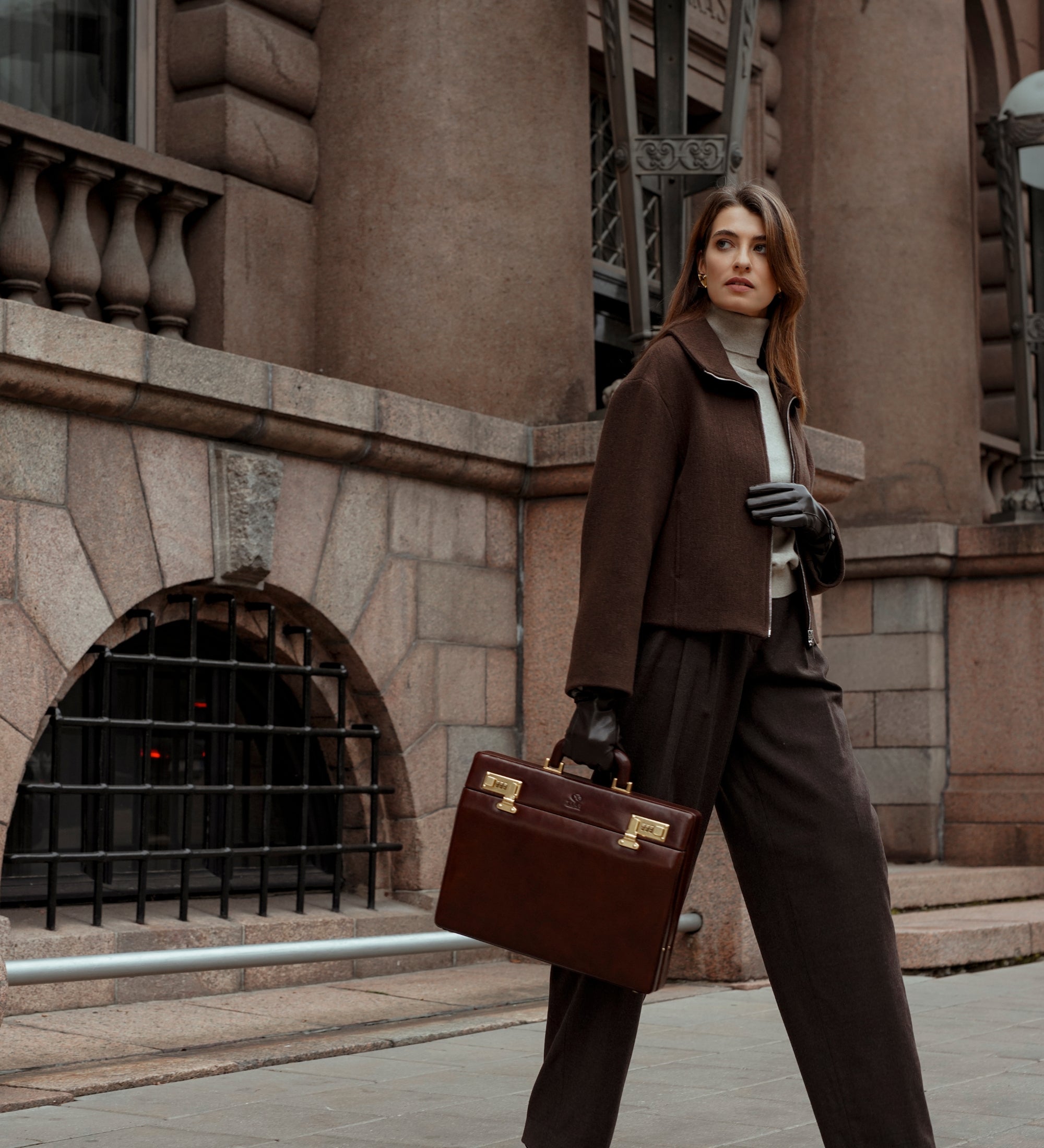 Leren attachékoffer aktetas voor dames - Vendetta