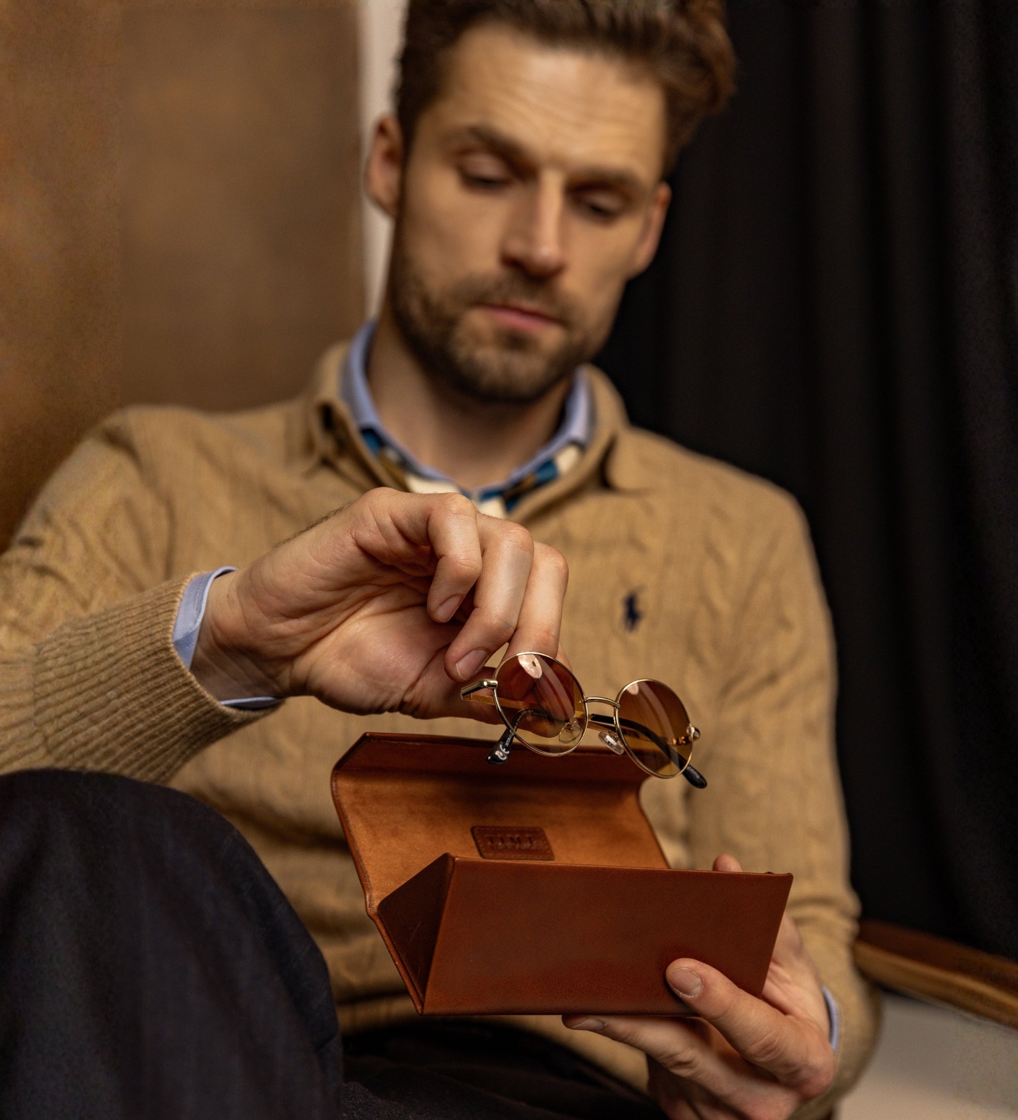 Opvouwbaar leren brillenetui - The Riddle of the Sands