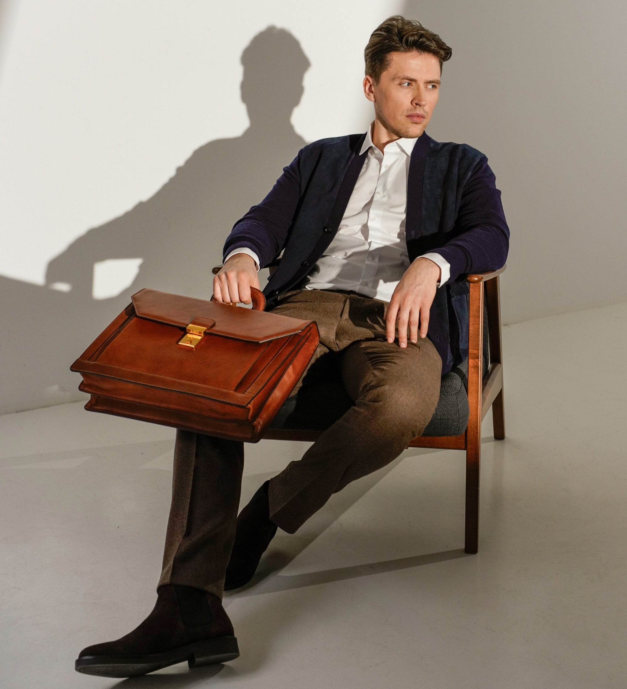 Grote leren aktetas - Invisible Man