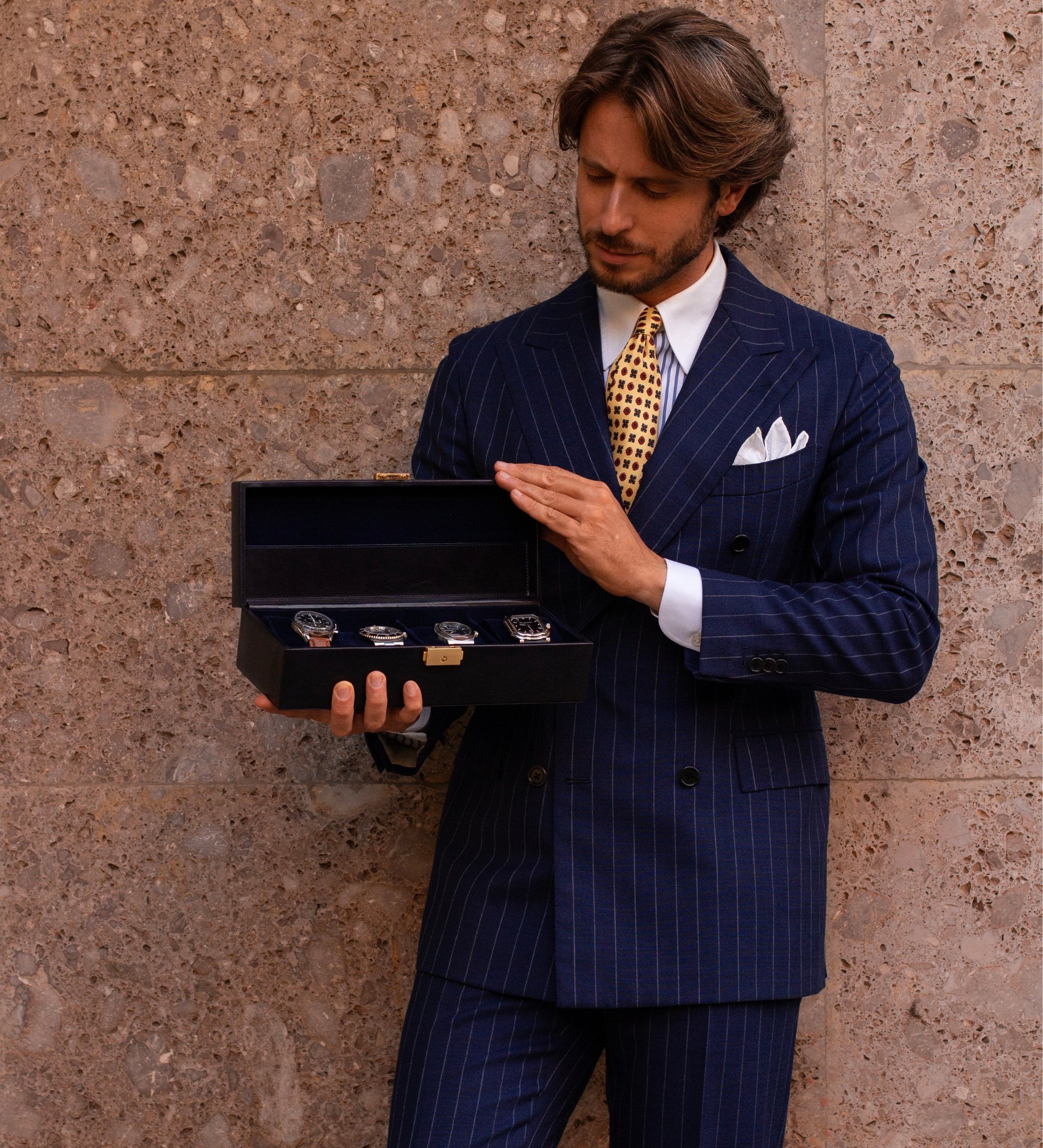 Leren horlogekistje, horloge opbergdoos - Herzog