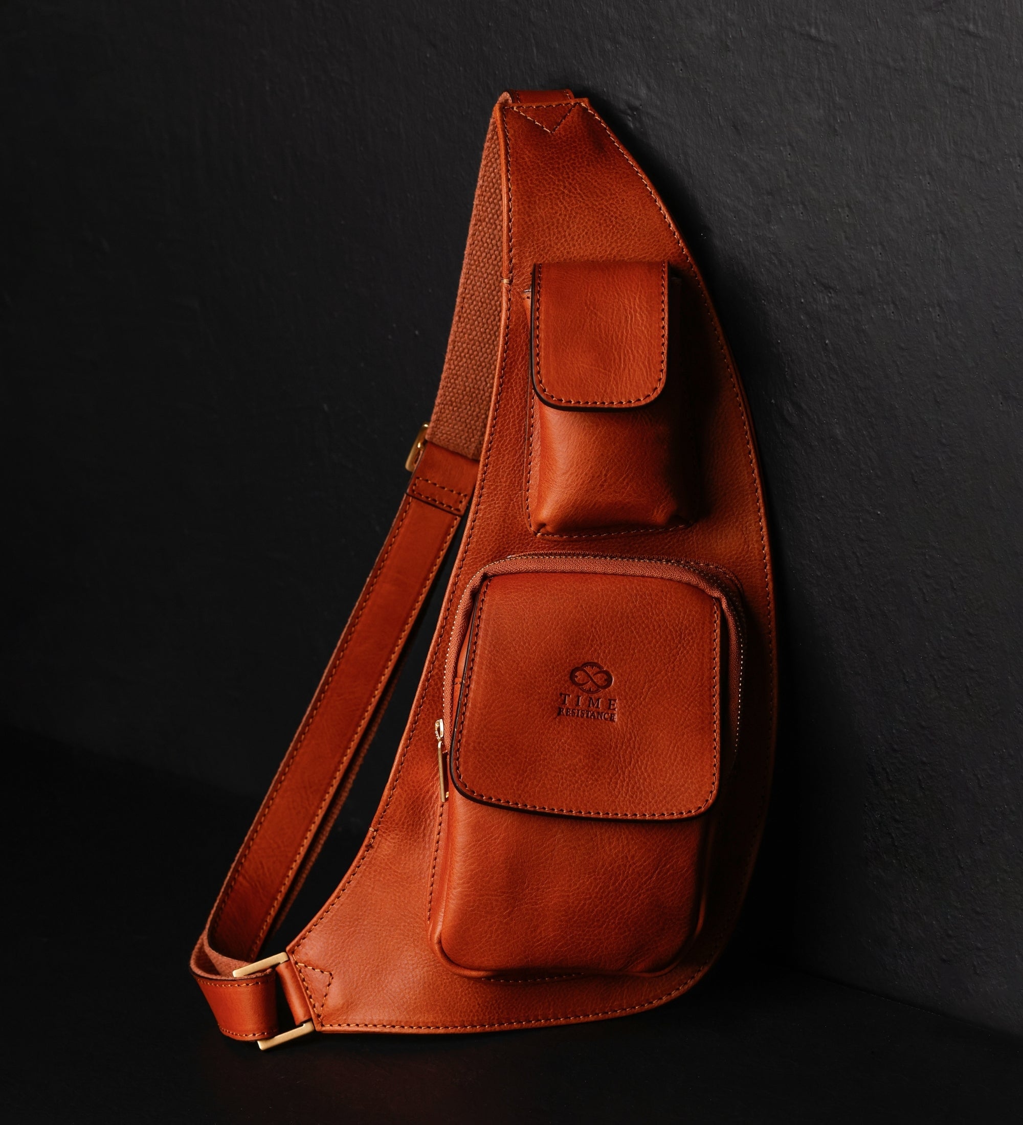 Leren sling bag crossbodytas - The Monk