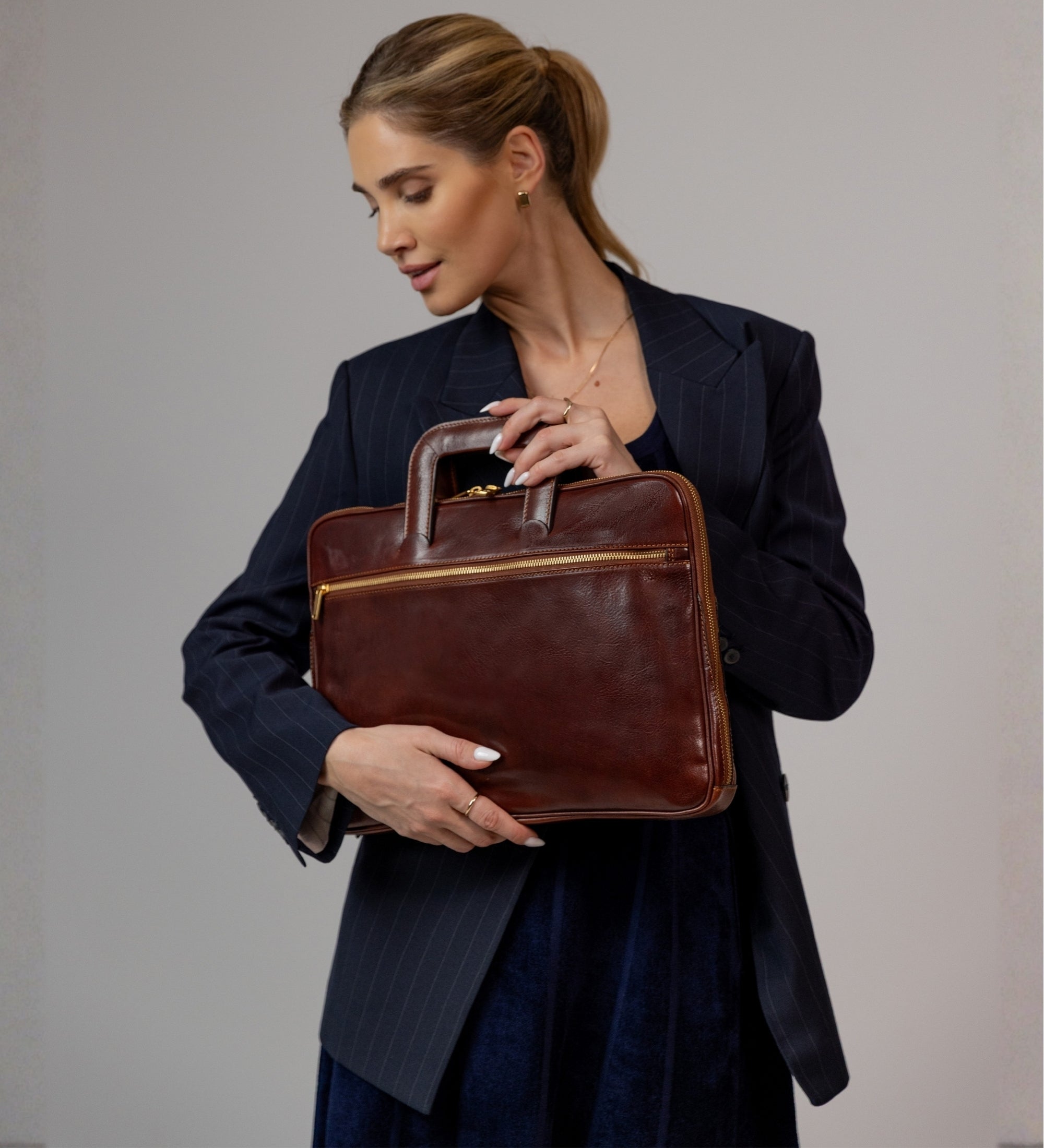 Leren aktetas laptoptas voor dames - Brave New World