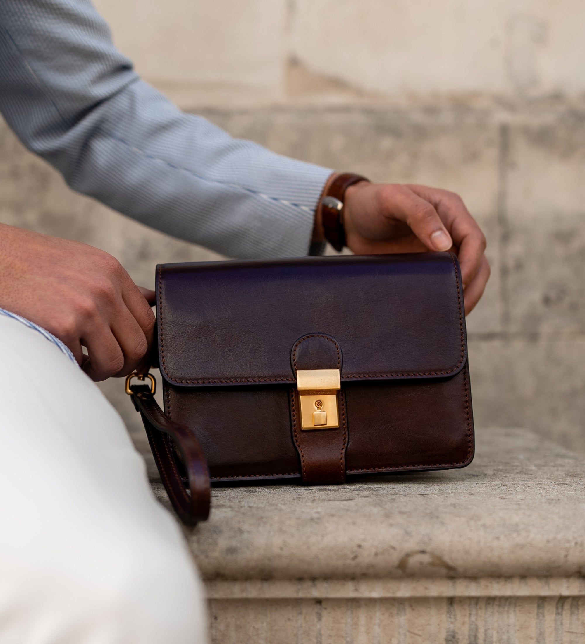 Leren clutch compacte handtas - The Maltese Falcon